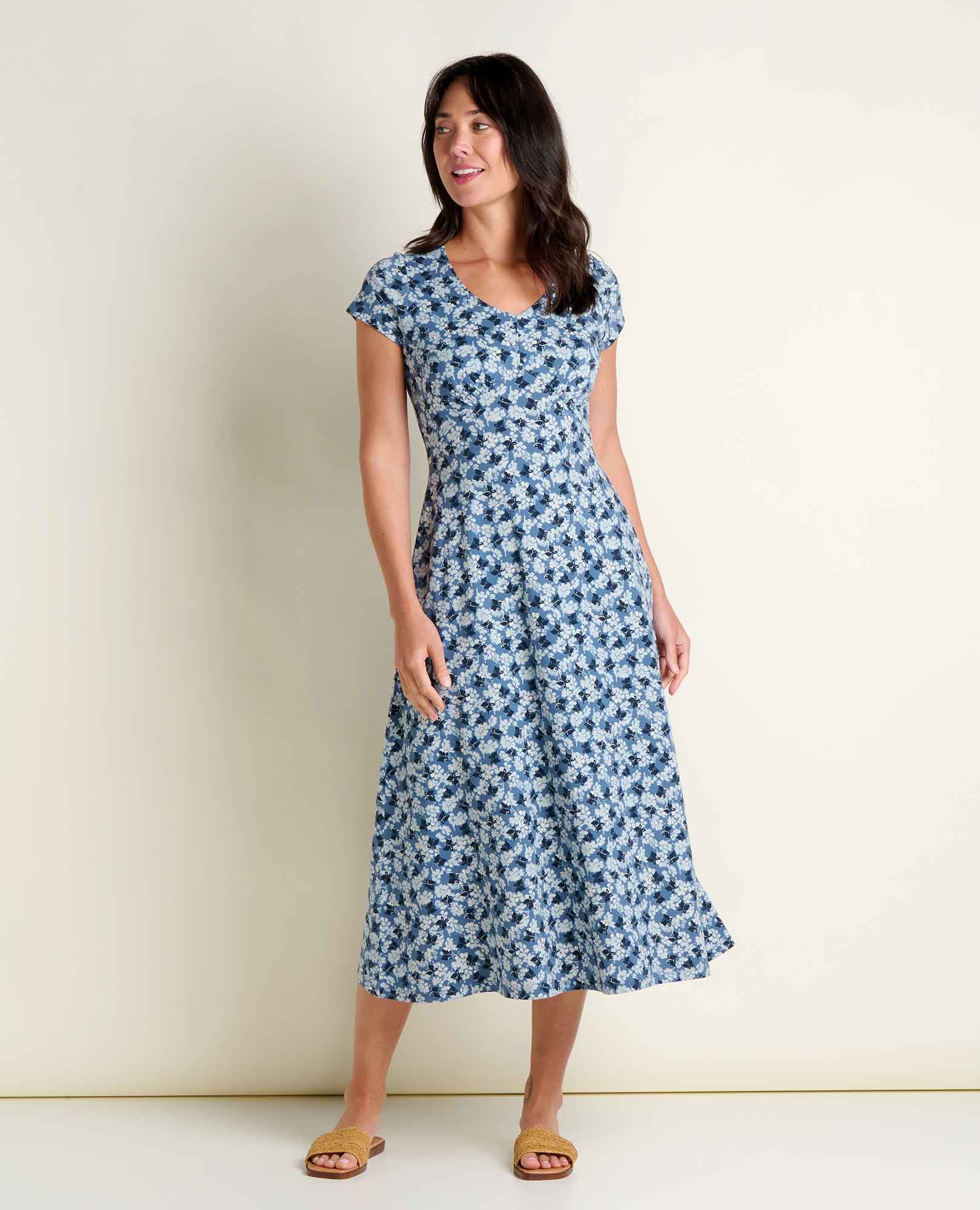 Midi Dress - Pacific Blue Print