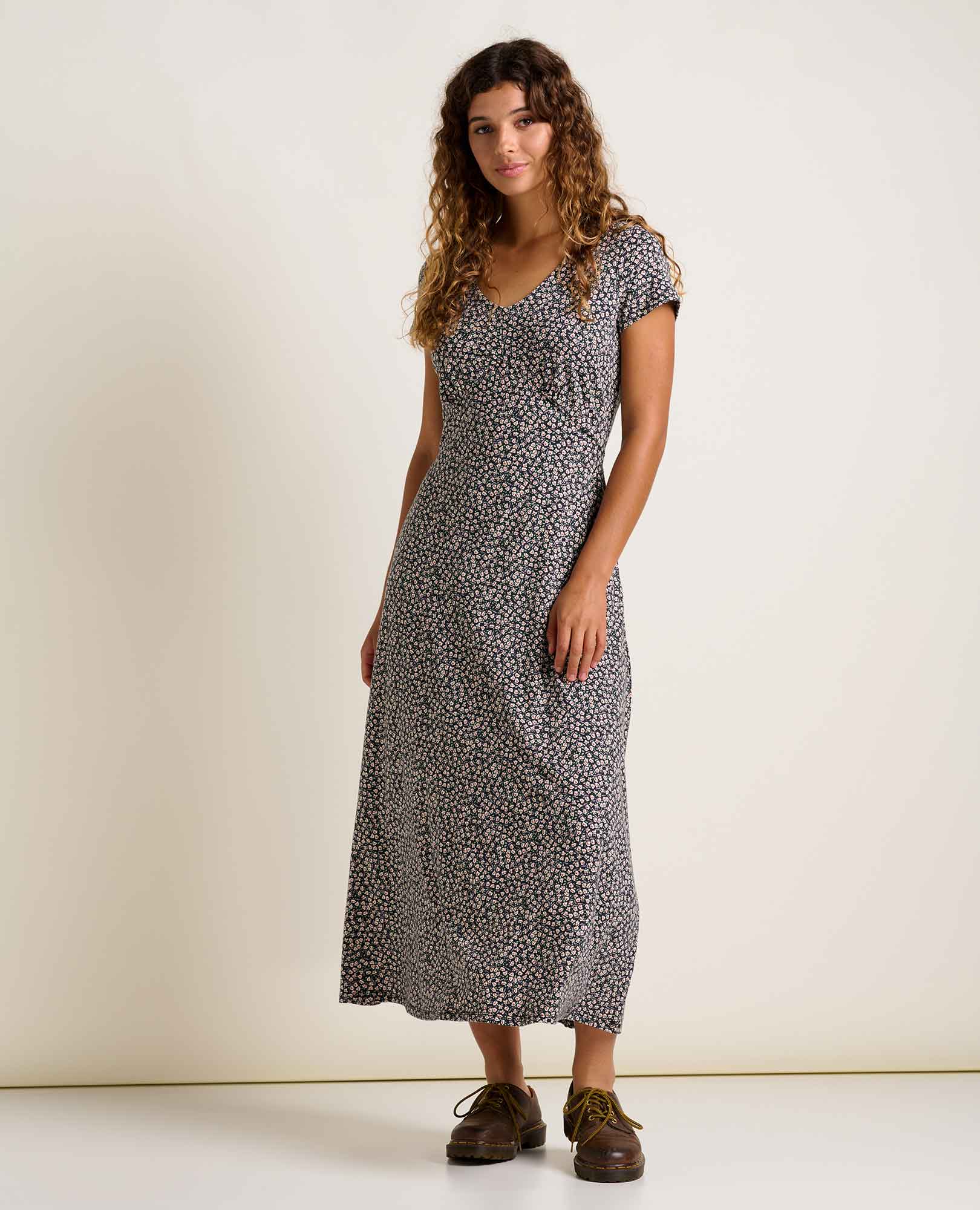 Midi Dress - Salt Ditsy Print