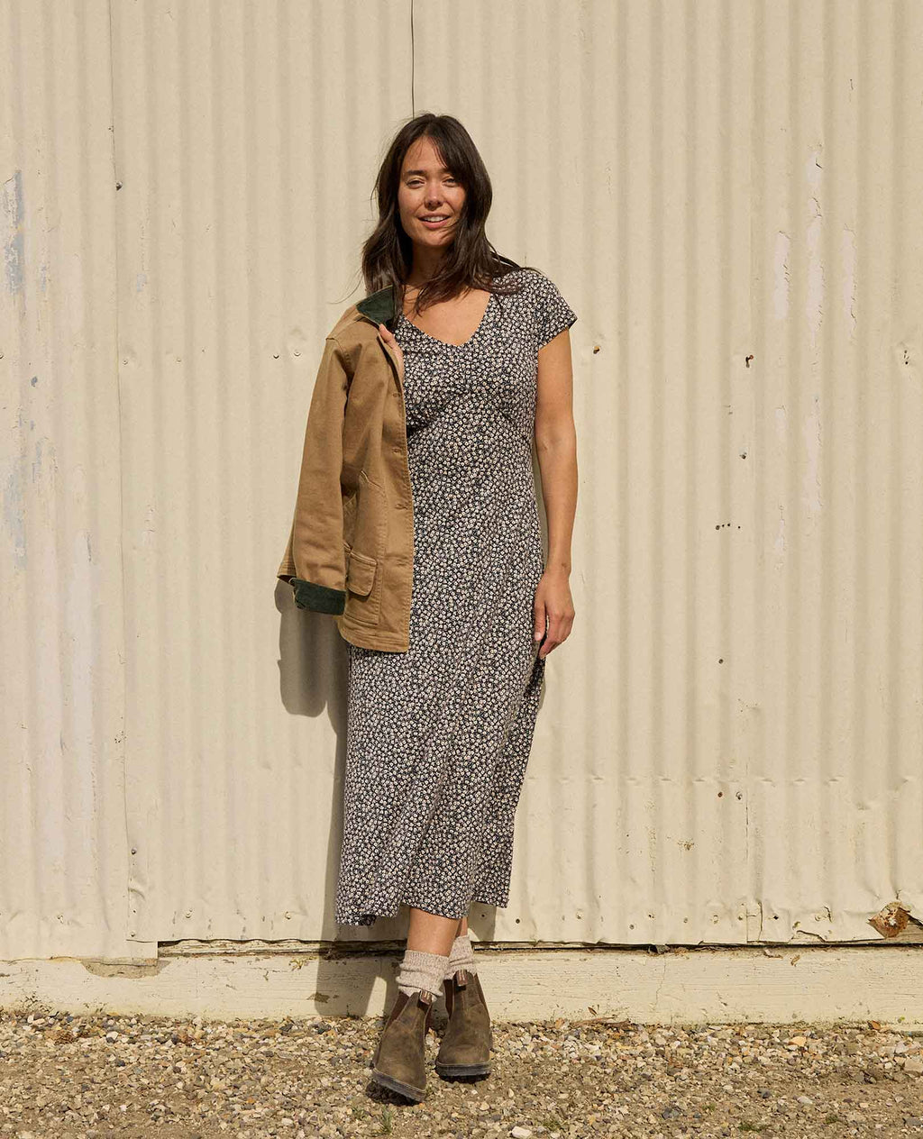 Midi Dress - Salt Ditsy Print