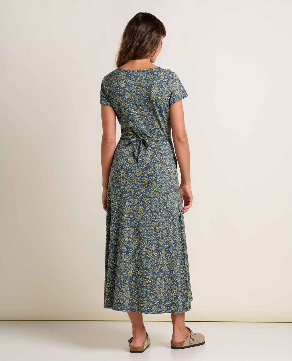 Midi Dress - True Navy Retro Print
