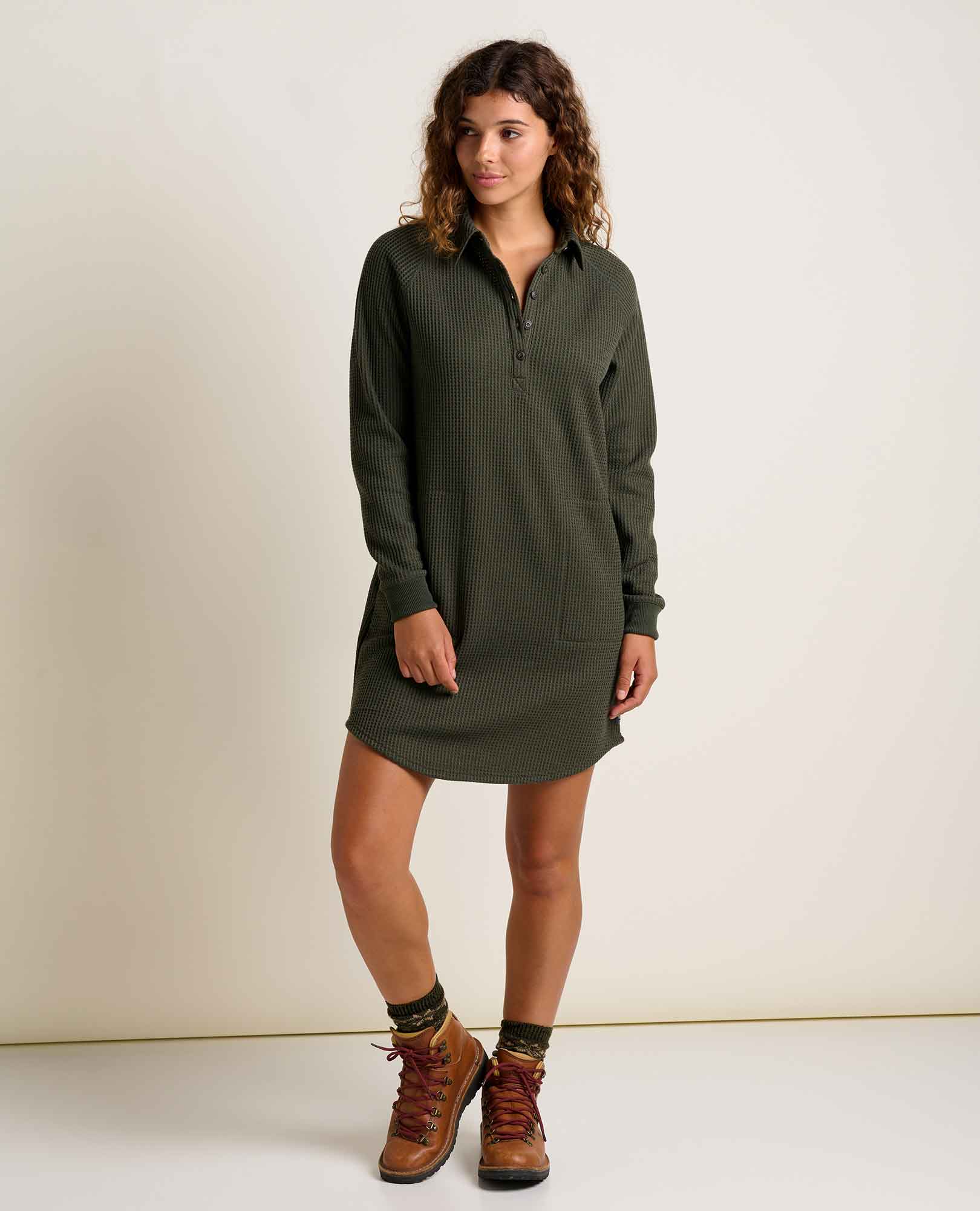Henley Dress - Olive