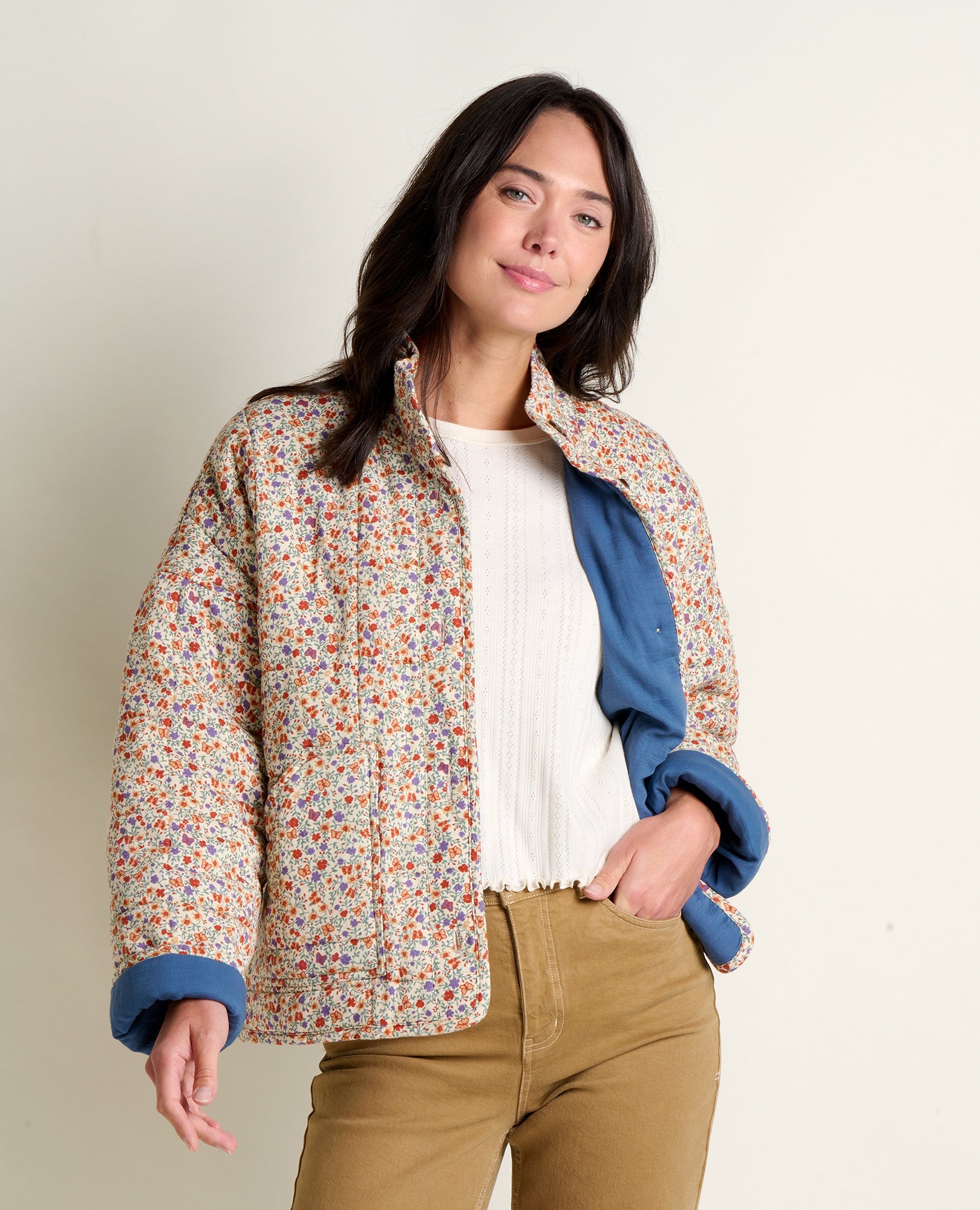 Quilted Jacket - Salt Print
