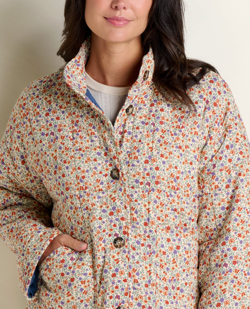 Quilted Jacket - Salt Print