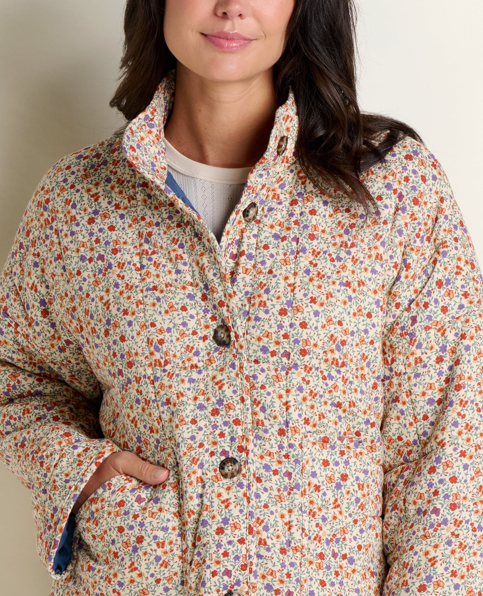Quilted Jacket - Salt Print