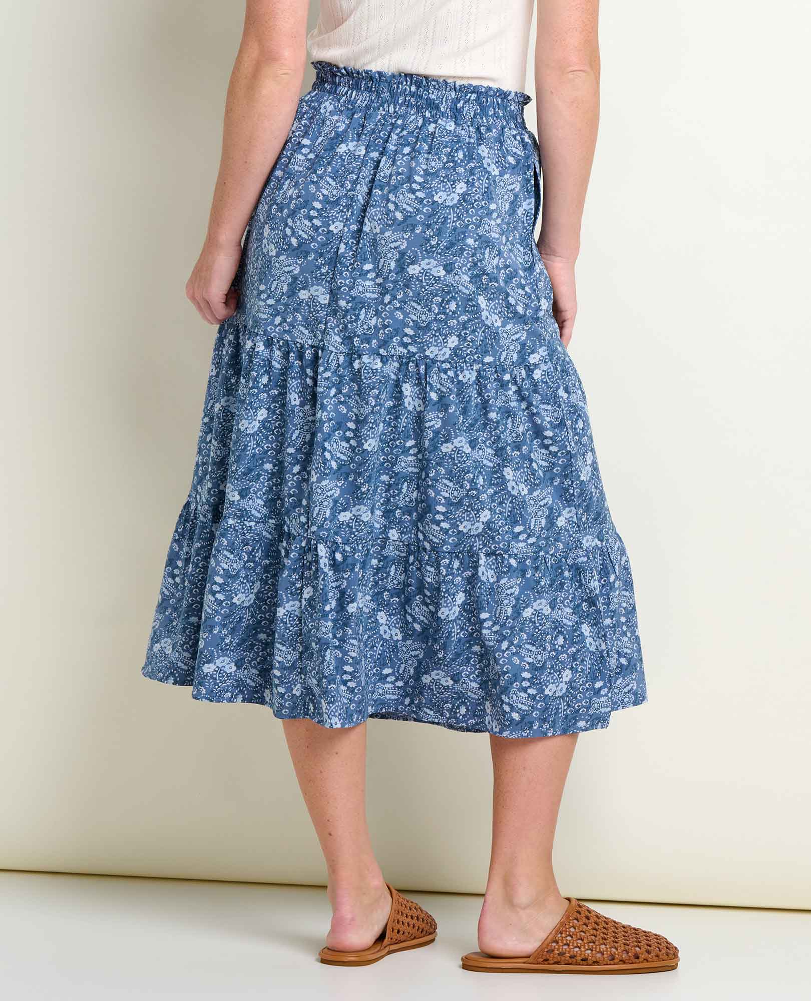Tiered Midi Skirt - Canal Print