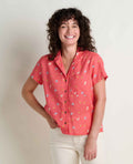 Gauze Camp Shirt - Crabapple Print