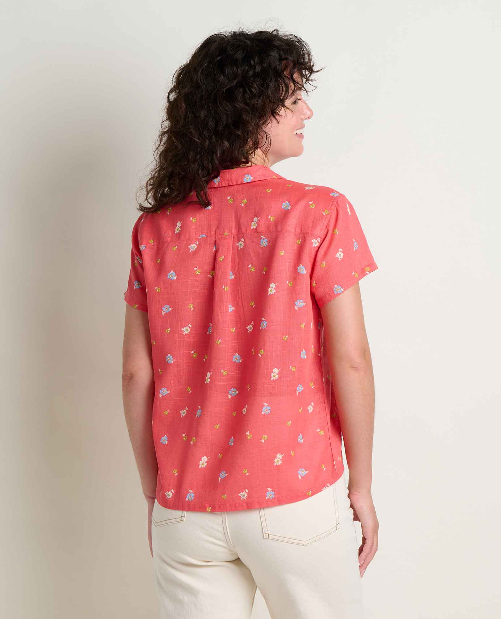 Gauze Camp Shirt - Crabapple Print