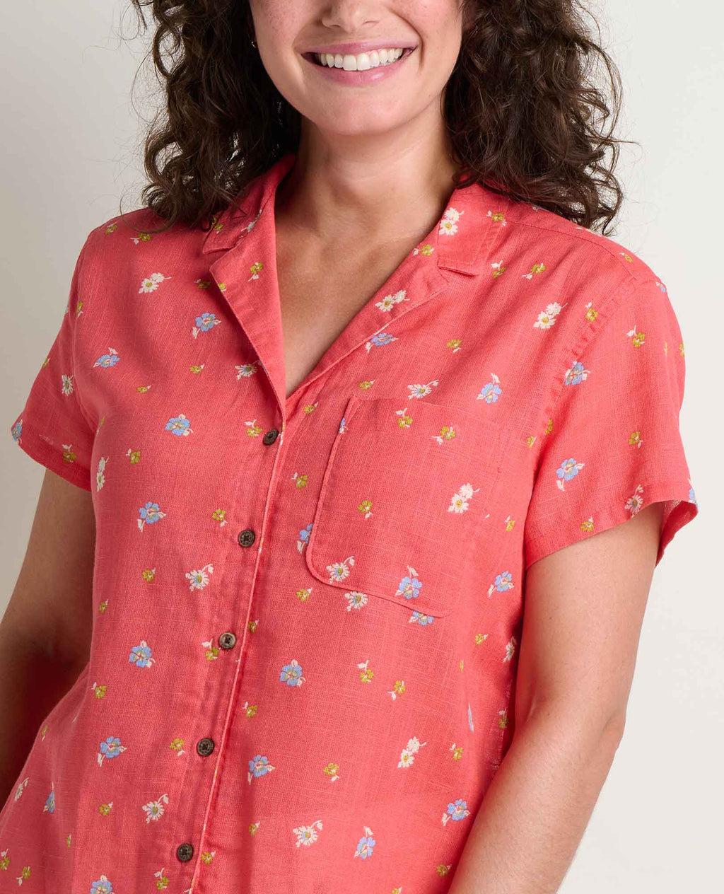 Gauze Camp Shirt - Crabapple Print