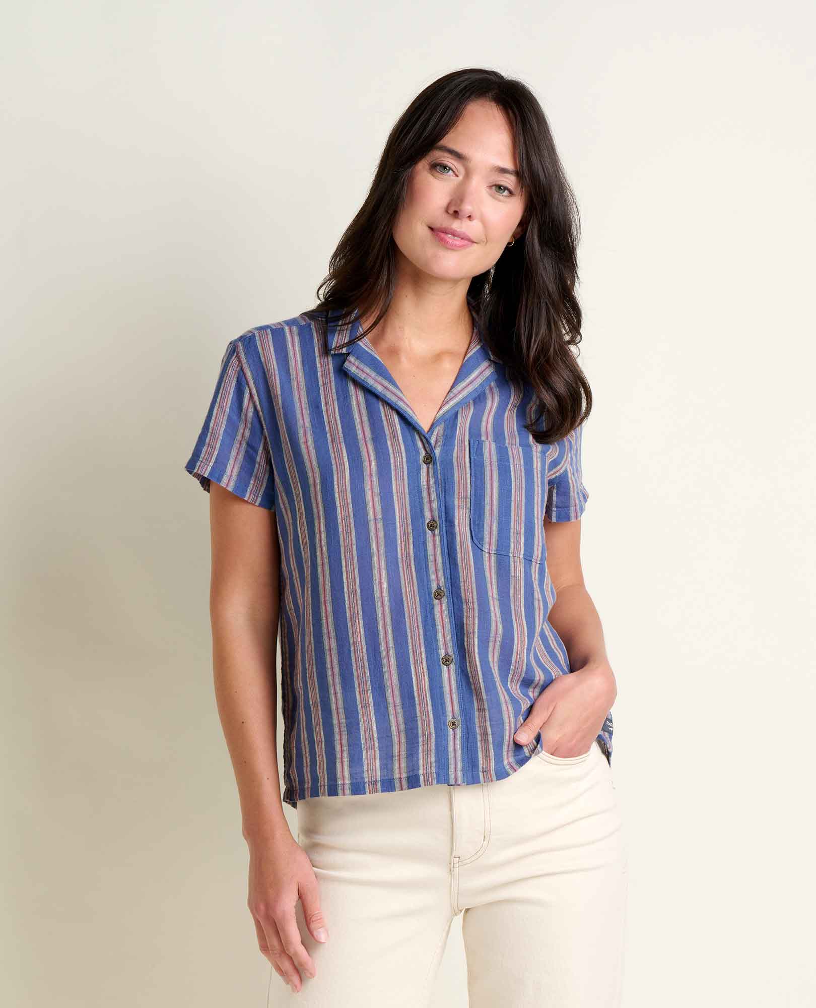 Gauze Camp Shirt - River Pattern
