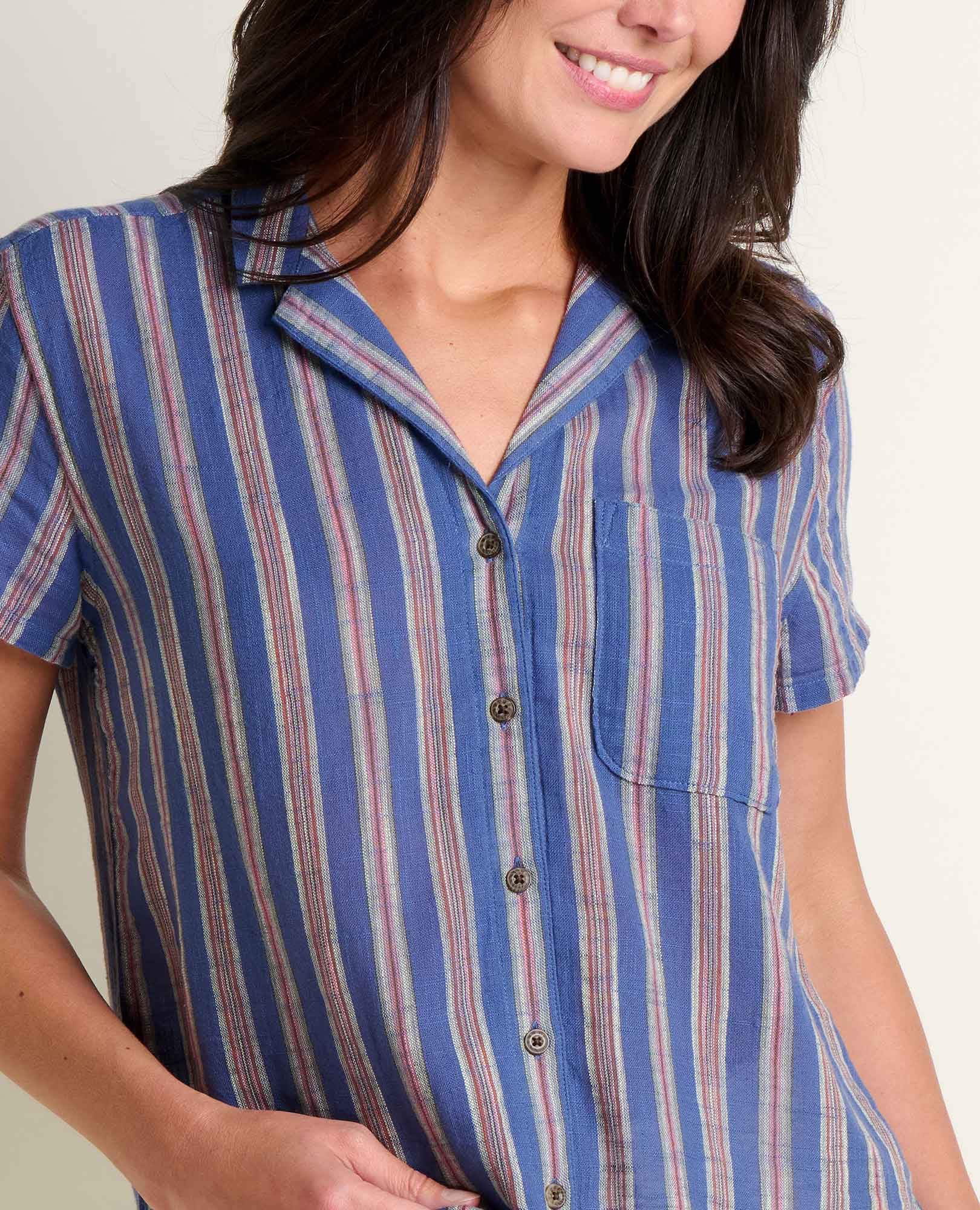 Gauze Camp Shirt - River Pattern