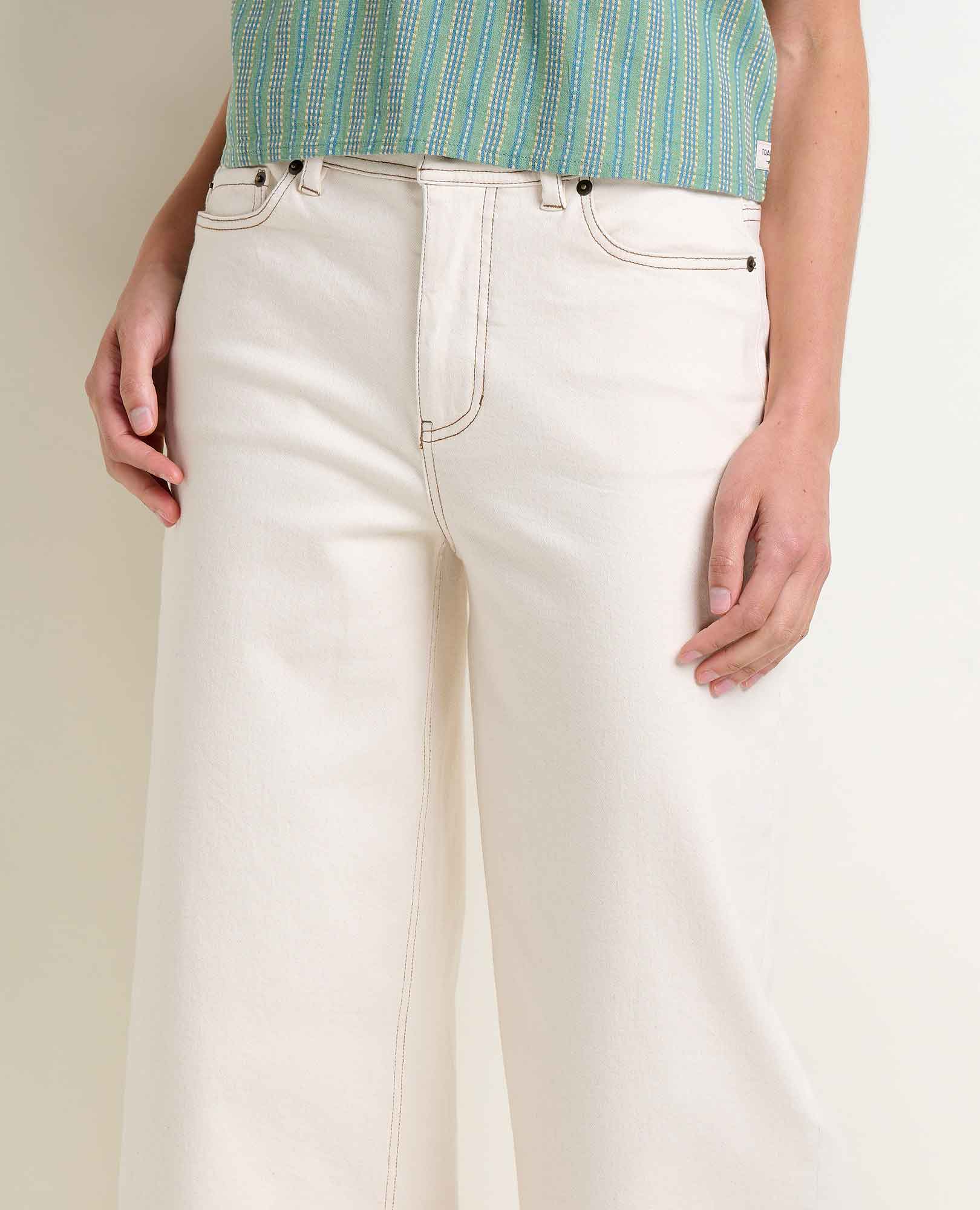 Wide Leg Denim Pant - Natural