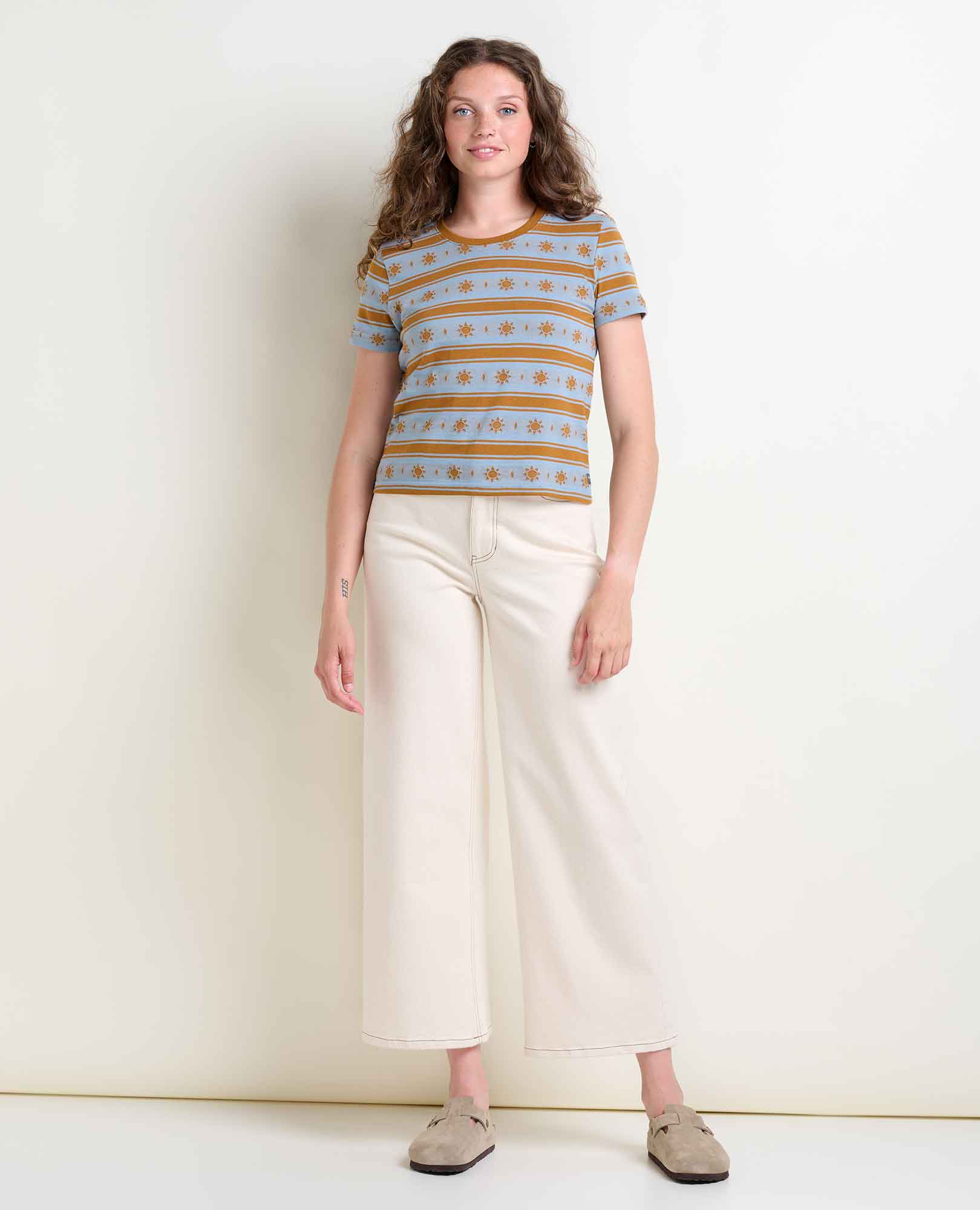 Wide Leg Denim Pant - Natural
