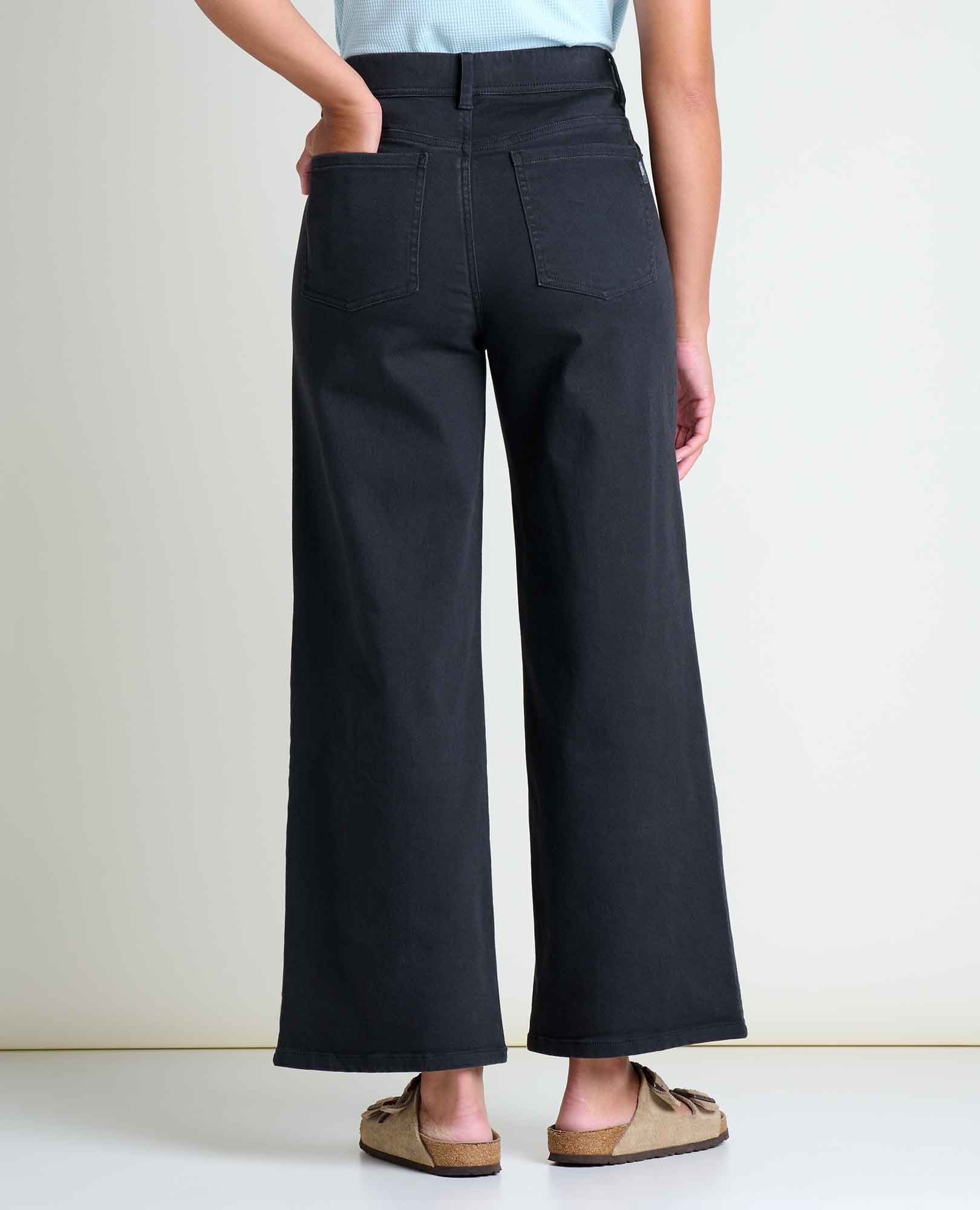 Wide Leg Denim Pant - Washed Black
