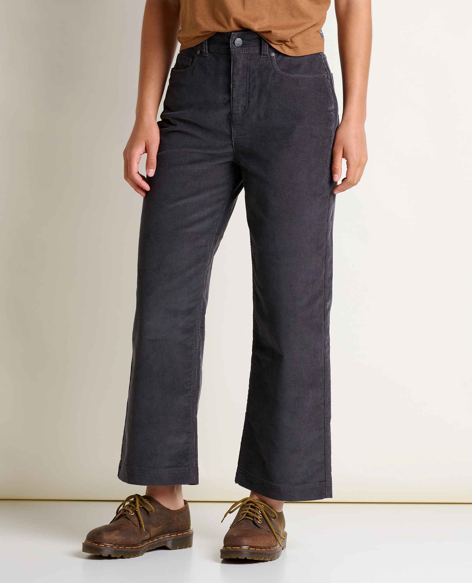 Corduroy Wide Leg Pant - Soot