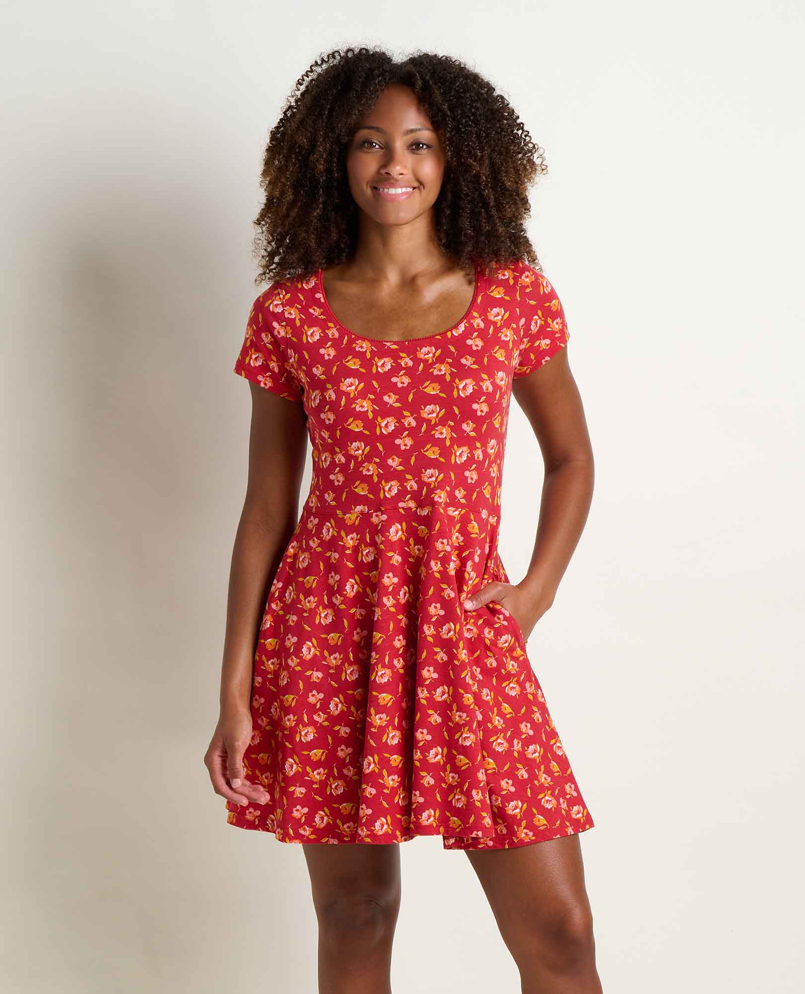 Fit and Flare Dress - Crabapple Print
