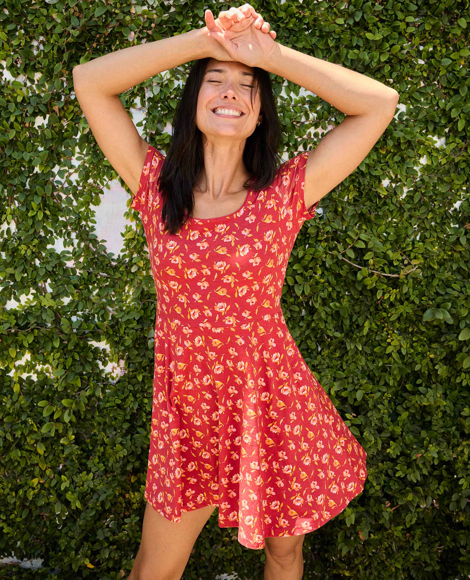 Fit and Flare Dress - Crabapple Print