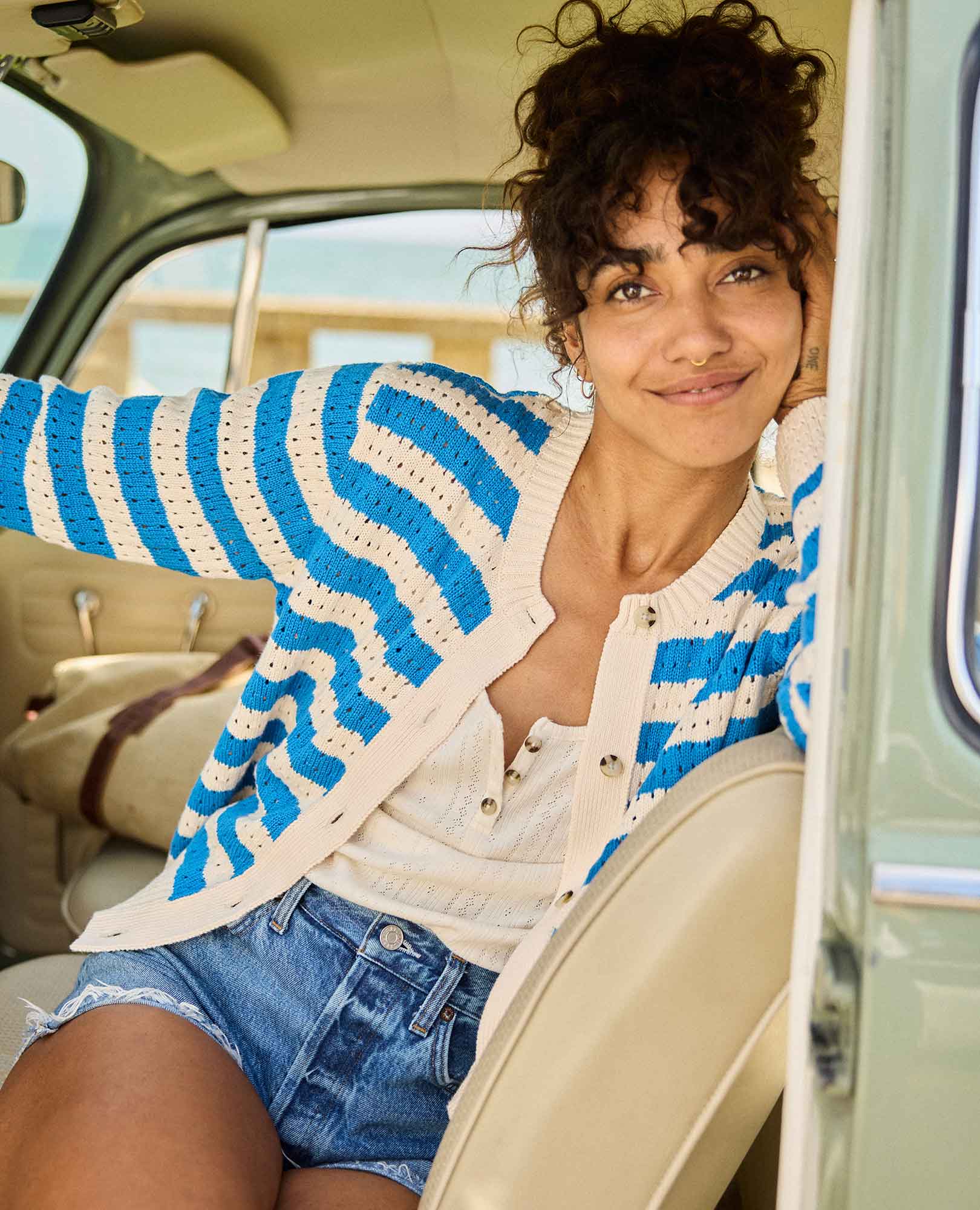 Pointelle Cardigan - Salt Pattern