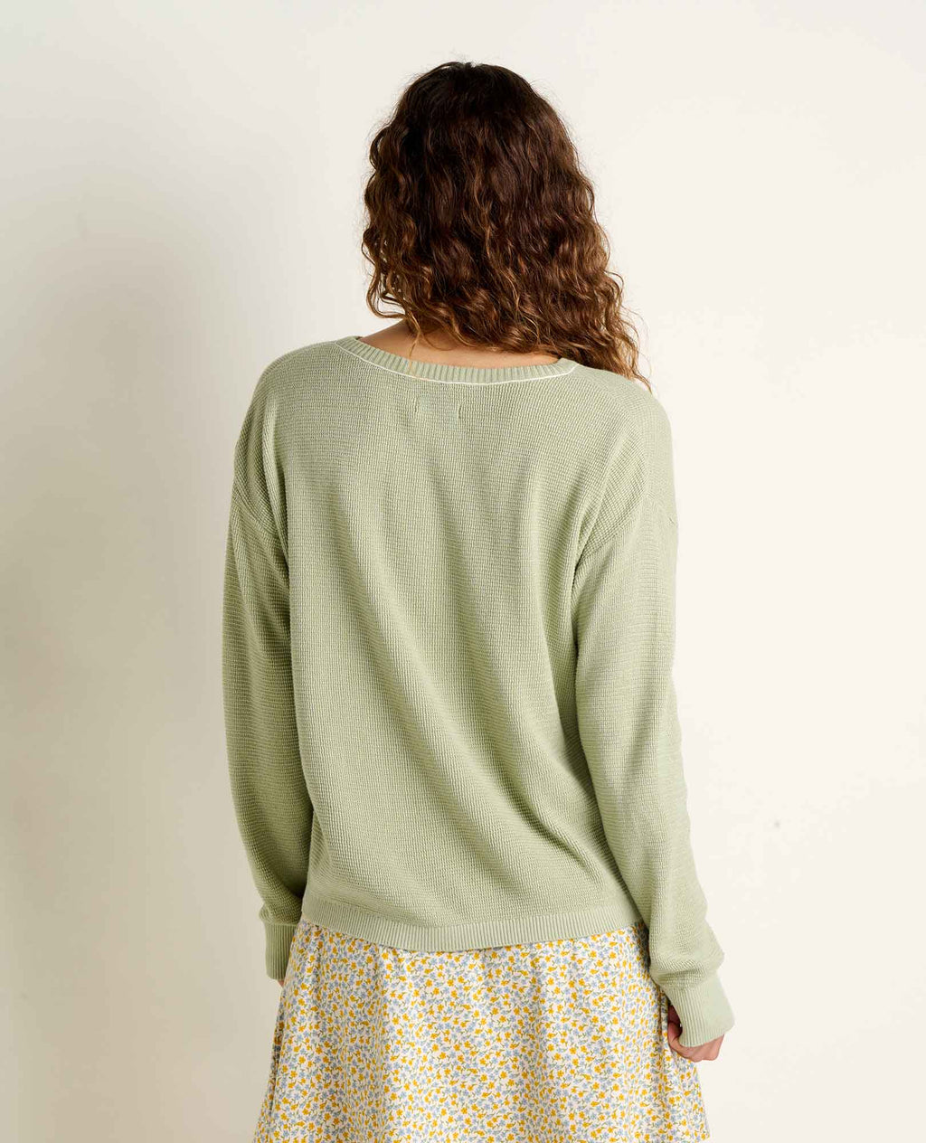 Waffle Knit Pullover Sweater - Wintergreen