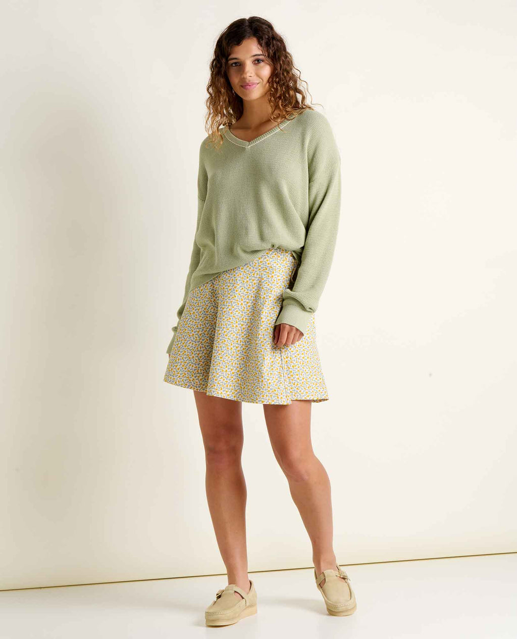 Waffle Knit Pullover Sweater - Wintergreen