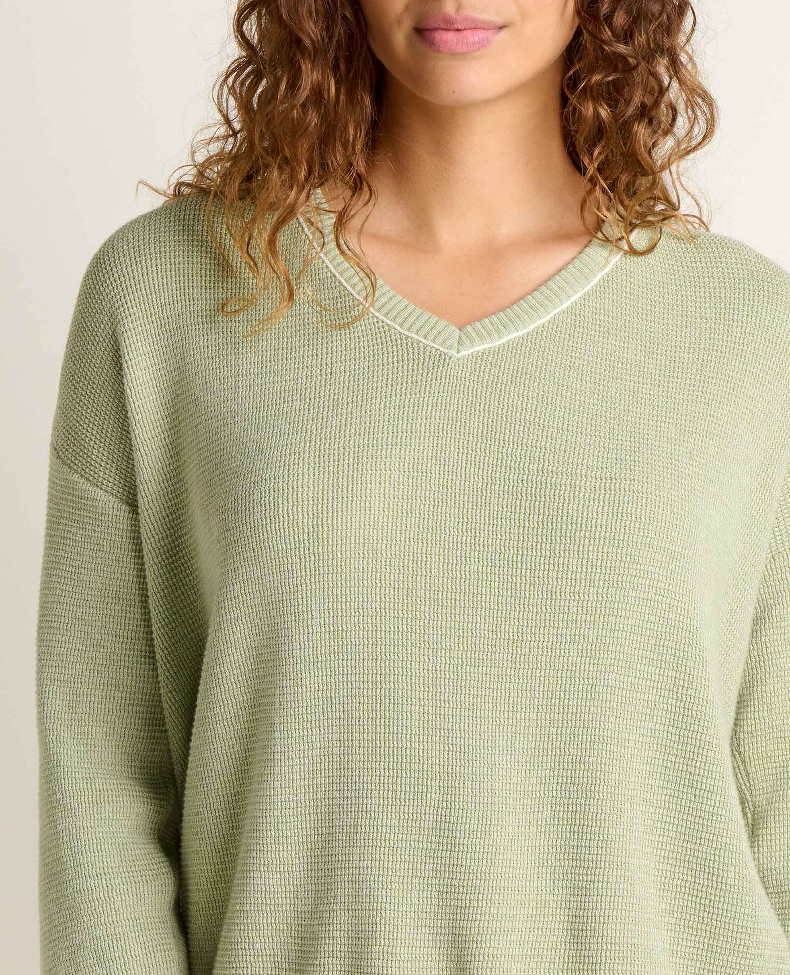 Waffle Knit Pullover Sweater - Wintergreen