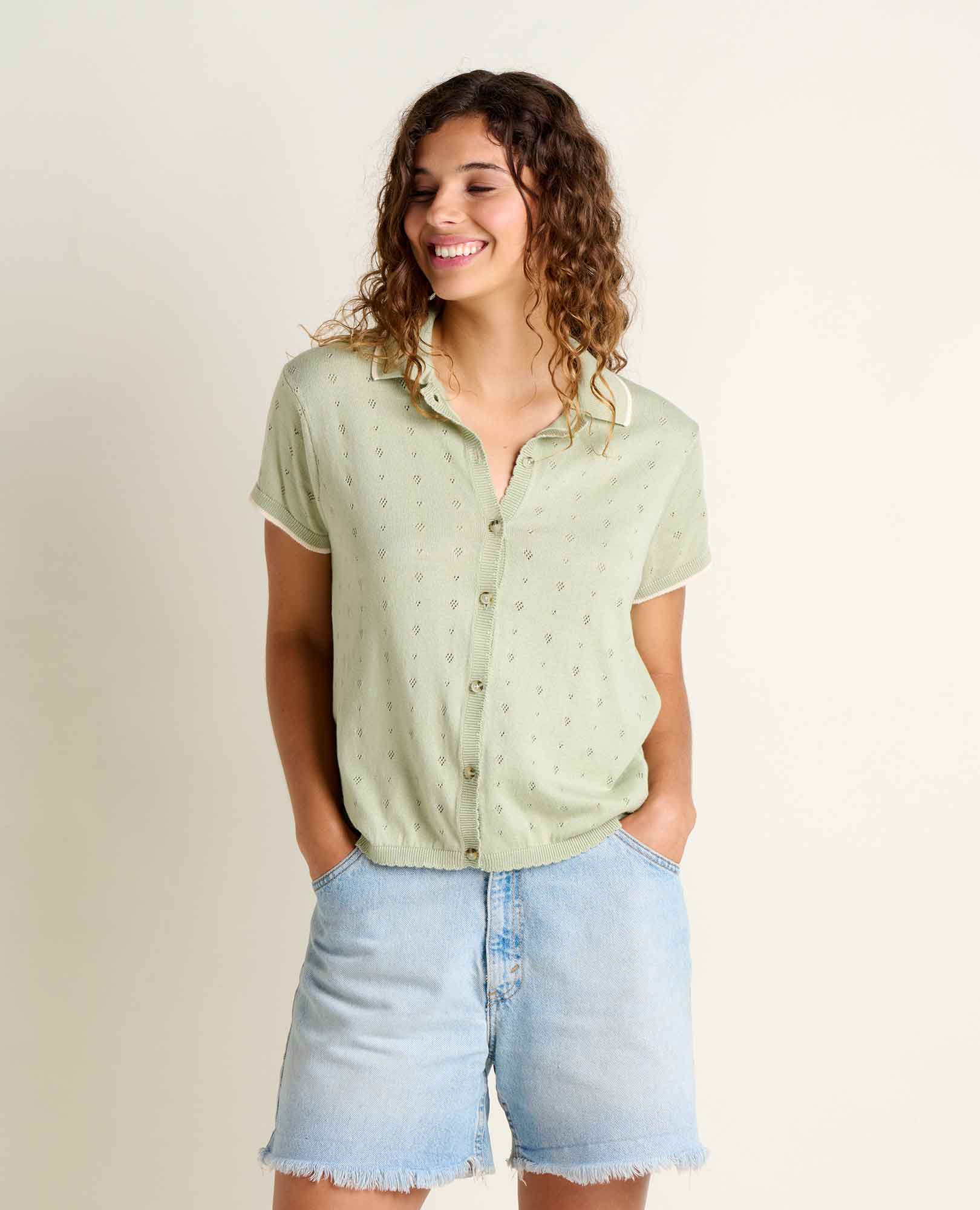 Pointelle Knit Shirt - Wintergreen