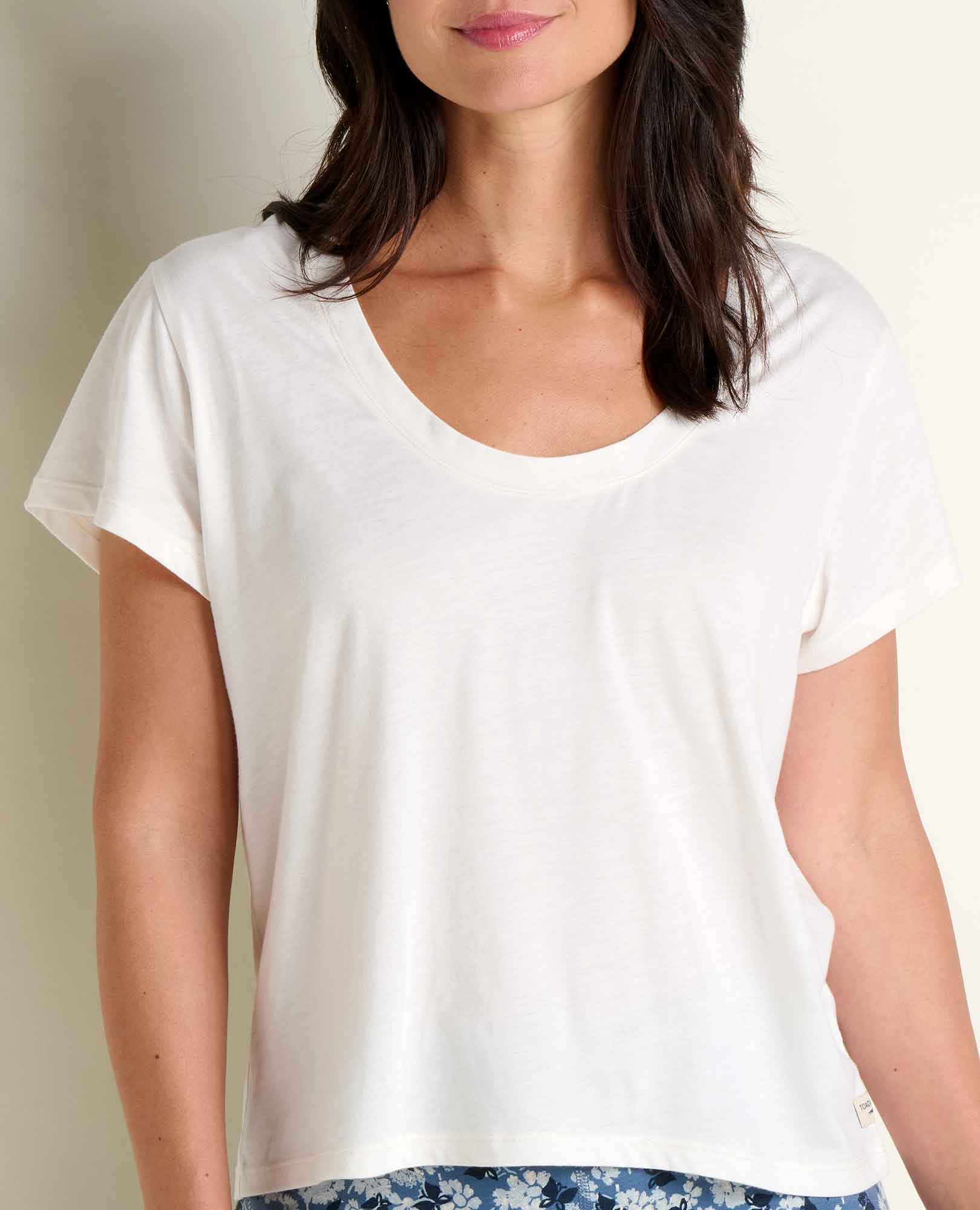 Scoop Neck Tee - Egret