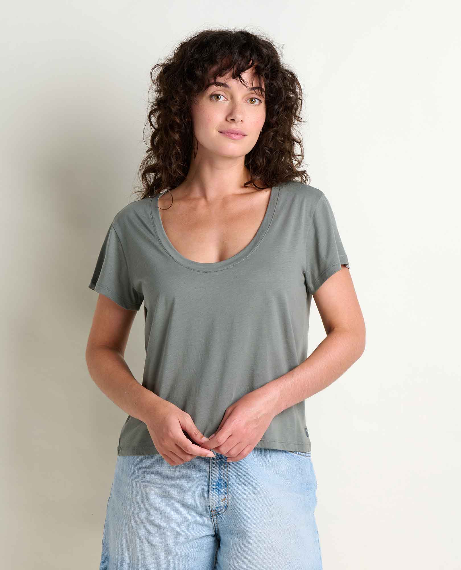 Scoop Neck Tee - Slate