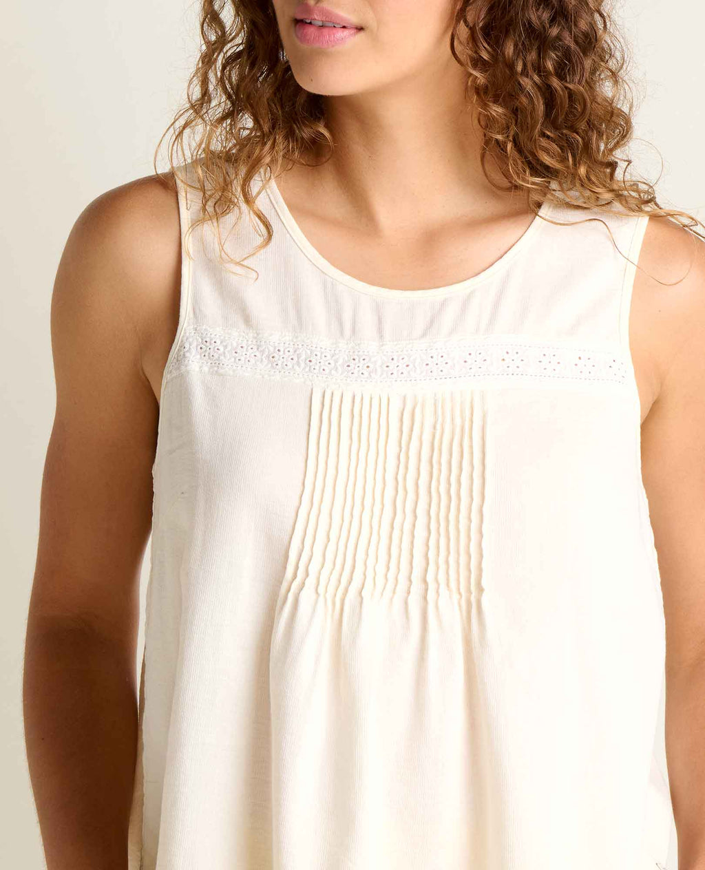 Pin Tuck Tank - Egret