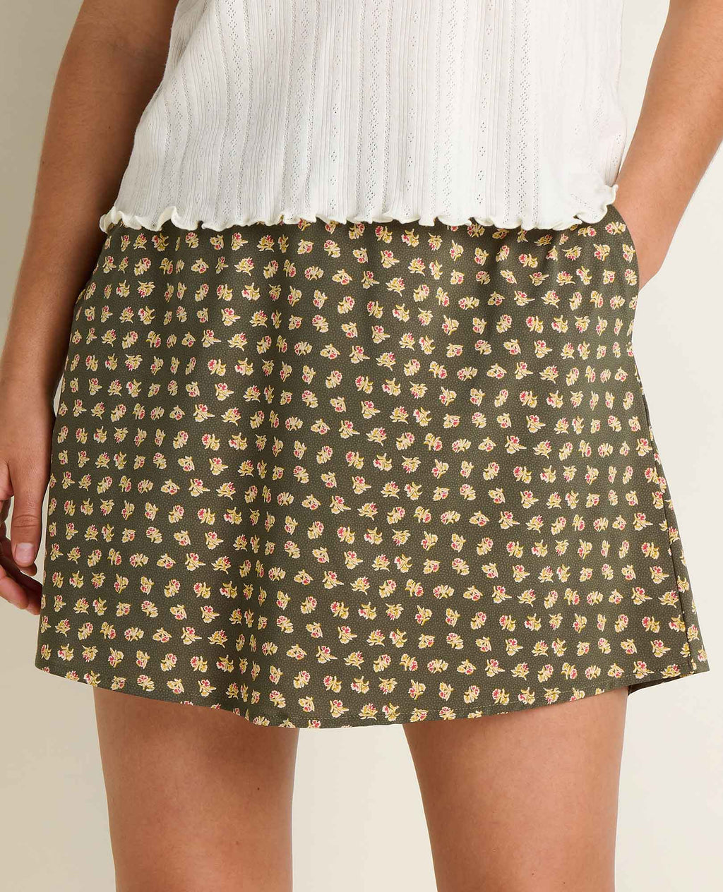 A-Line Skort - Olive Print