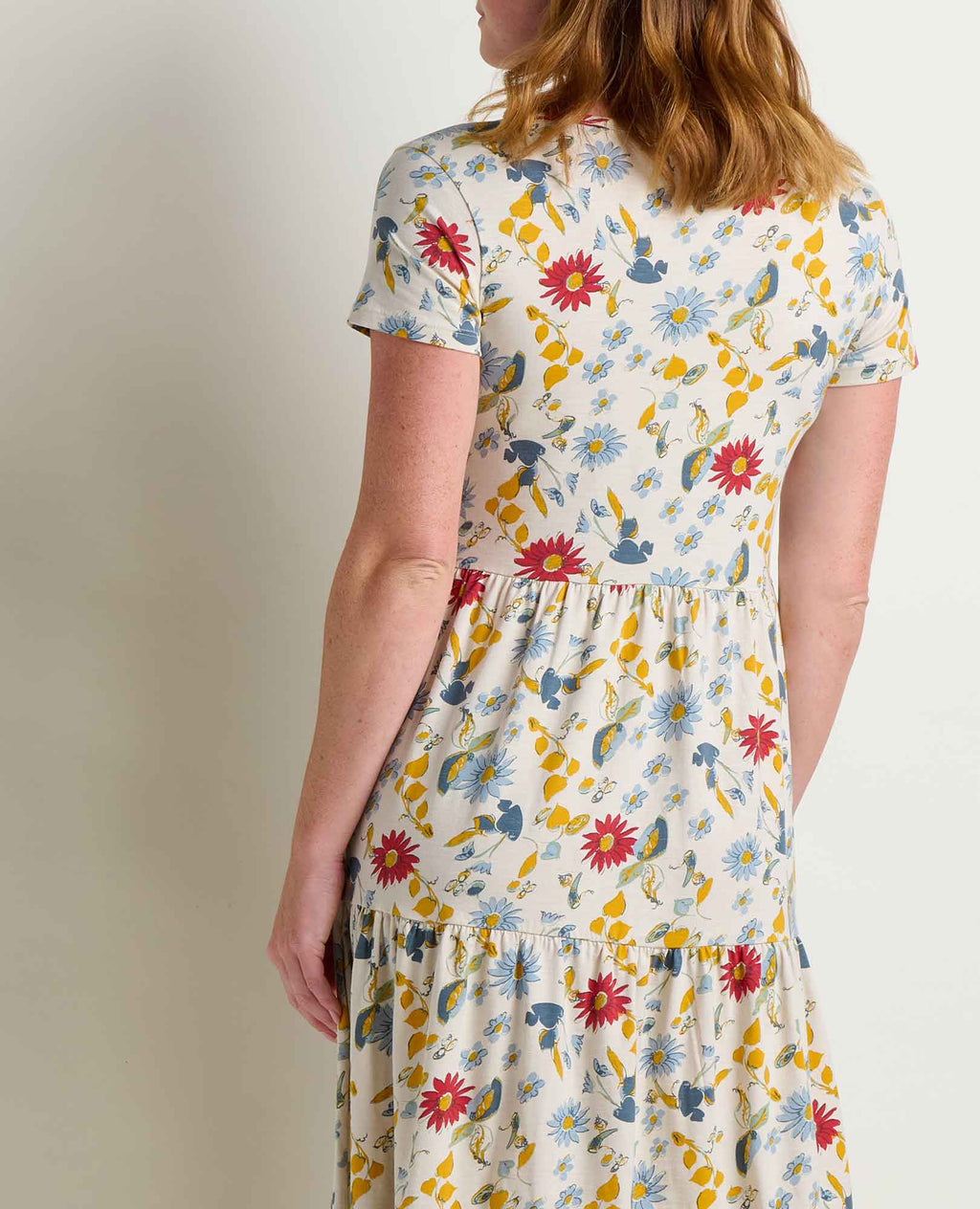 Tiered Midi Dress - Almond Print
