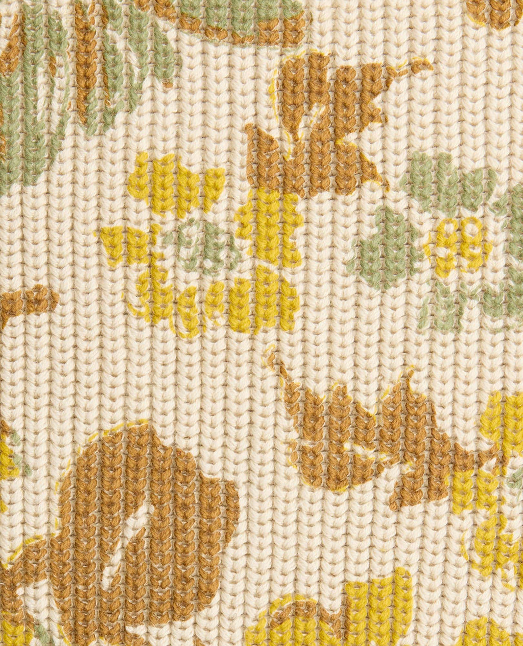 Floral Pattern Cardigan - Almond
