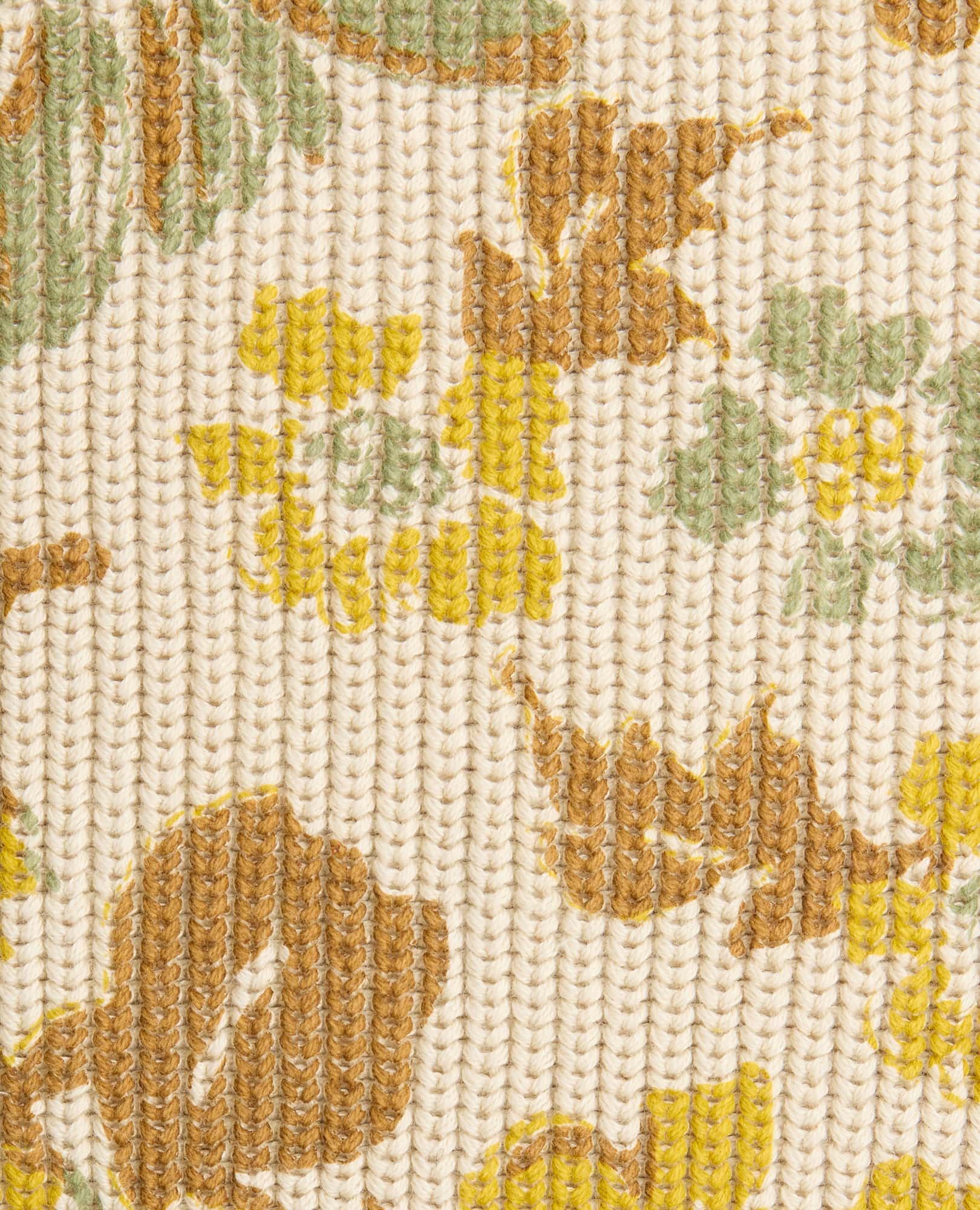 Floral Pattern Cardigan - Almond