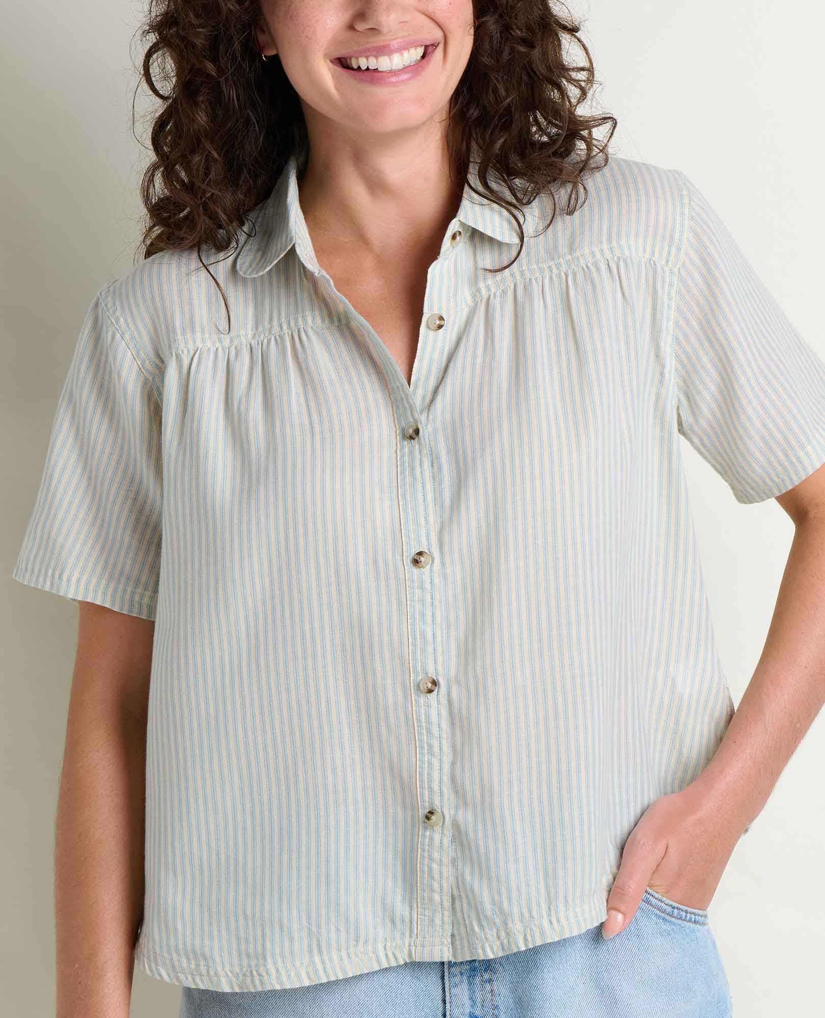 Organic Cotton Shirt - Dusk Blue Pattern