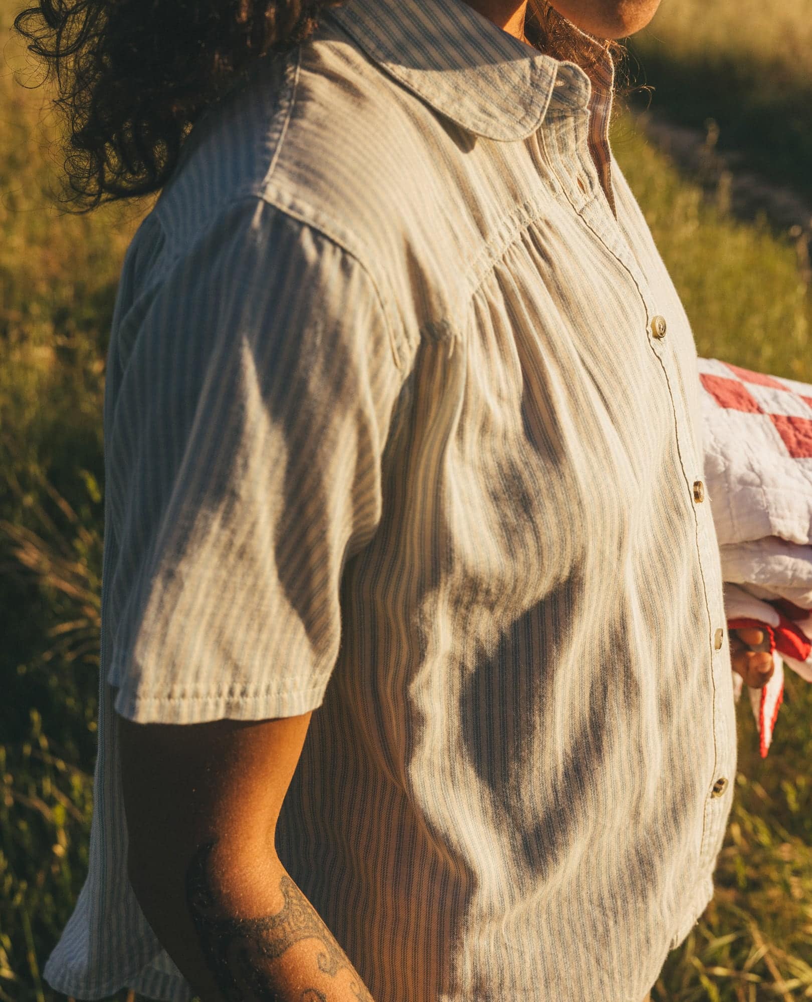 Organic Cotton Shirt - Dusk Blue Pattern