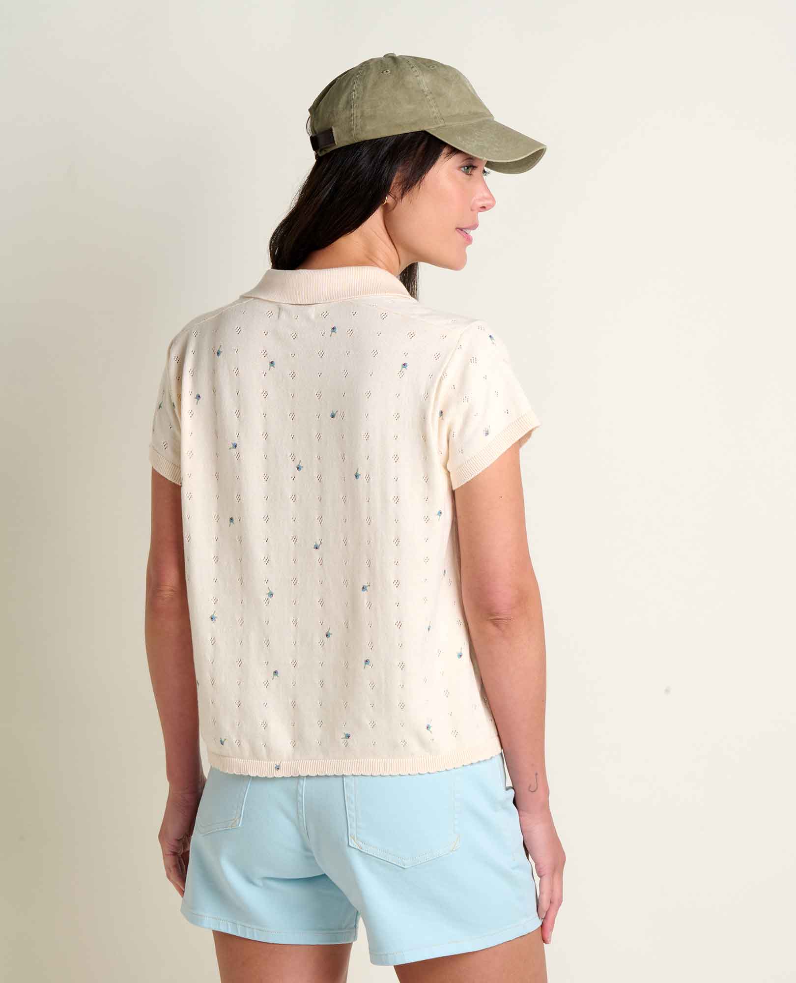 Pointelle Print Shirt - Salt
