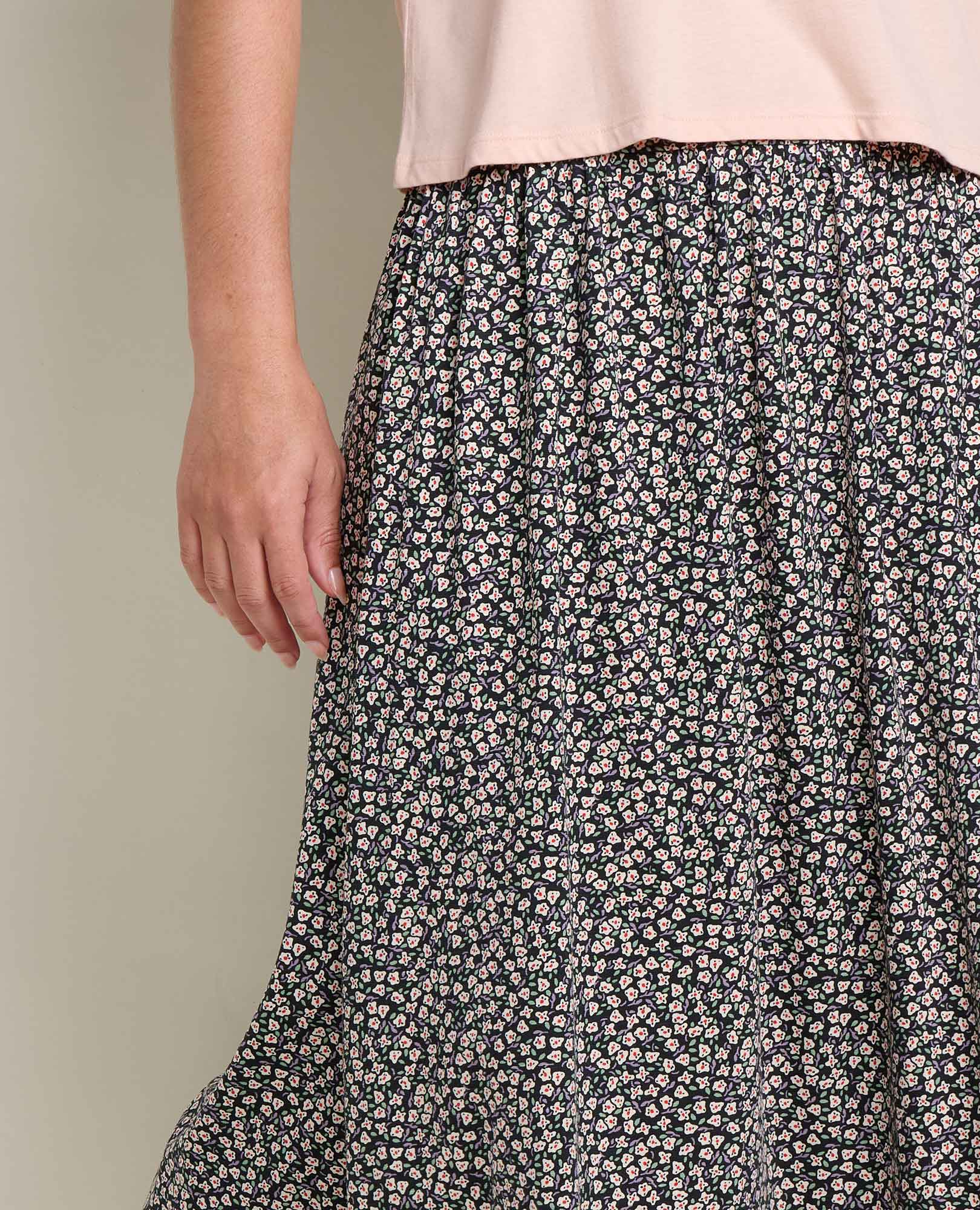 A-Line Midi Skirt - Salt Ditsy Print