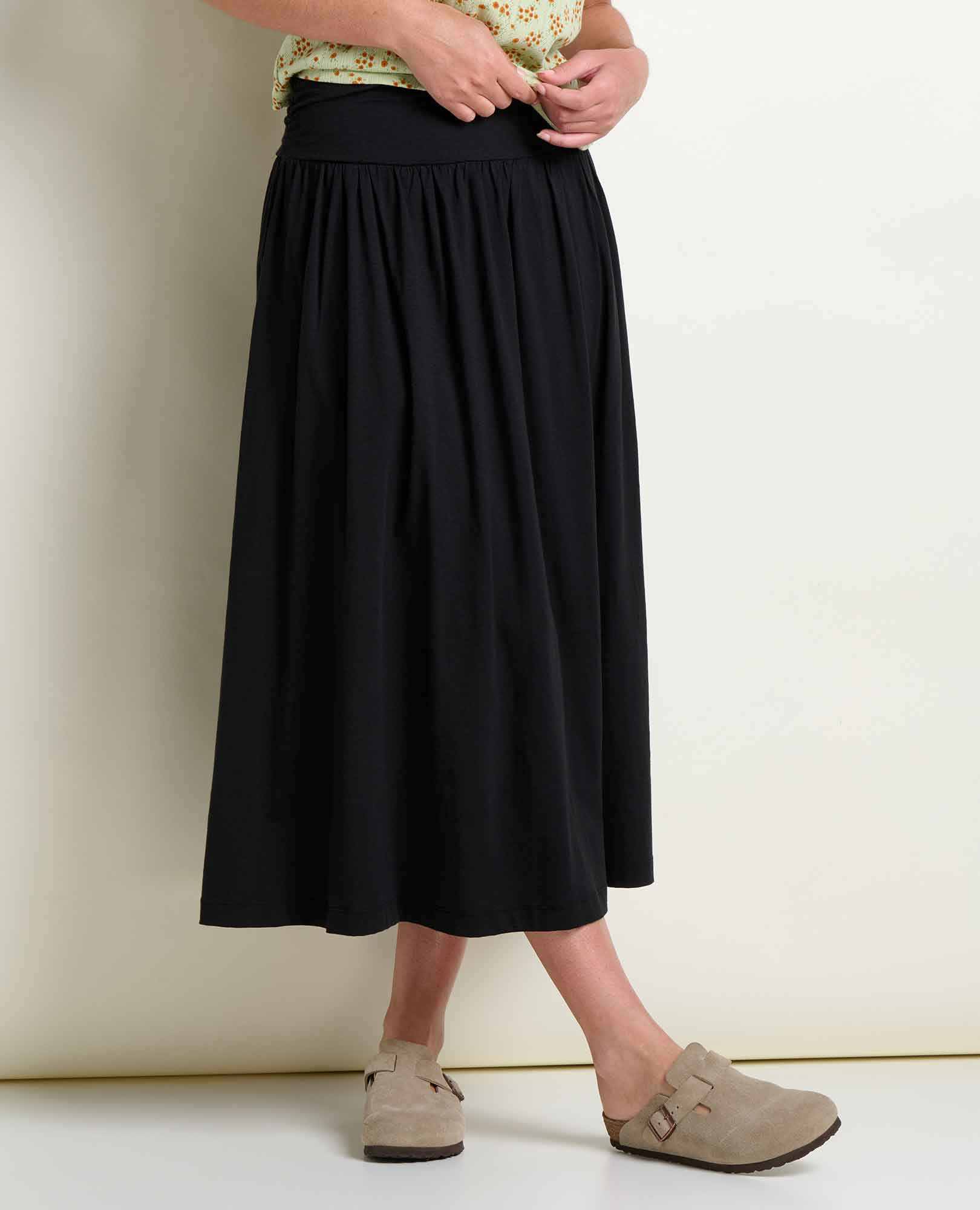 A-Line Midi Skirt - True Black
