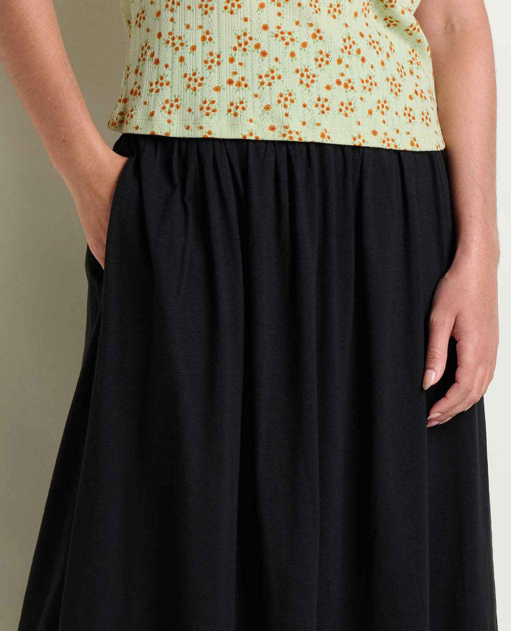 A-Line Midi Skirt - True Black