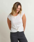 Twist Front Short Sleeve Shirt - Egret