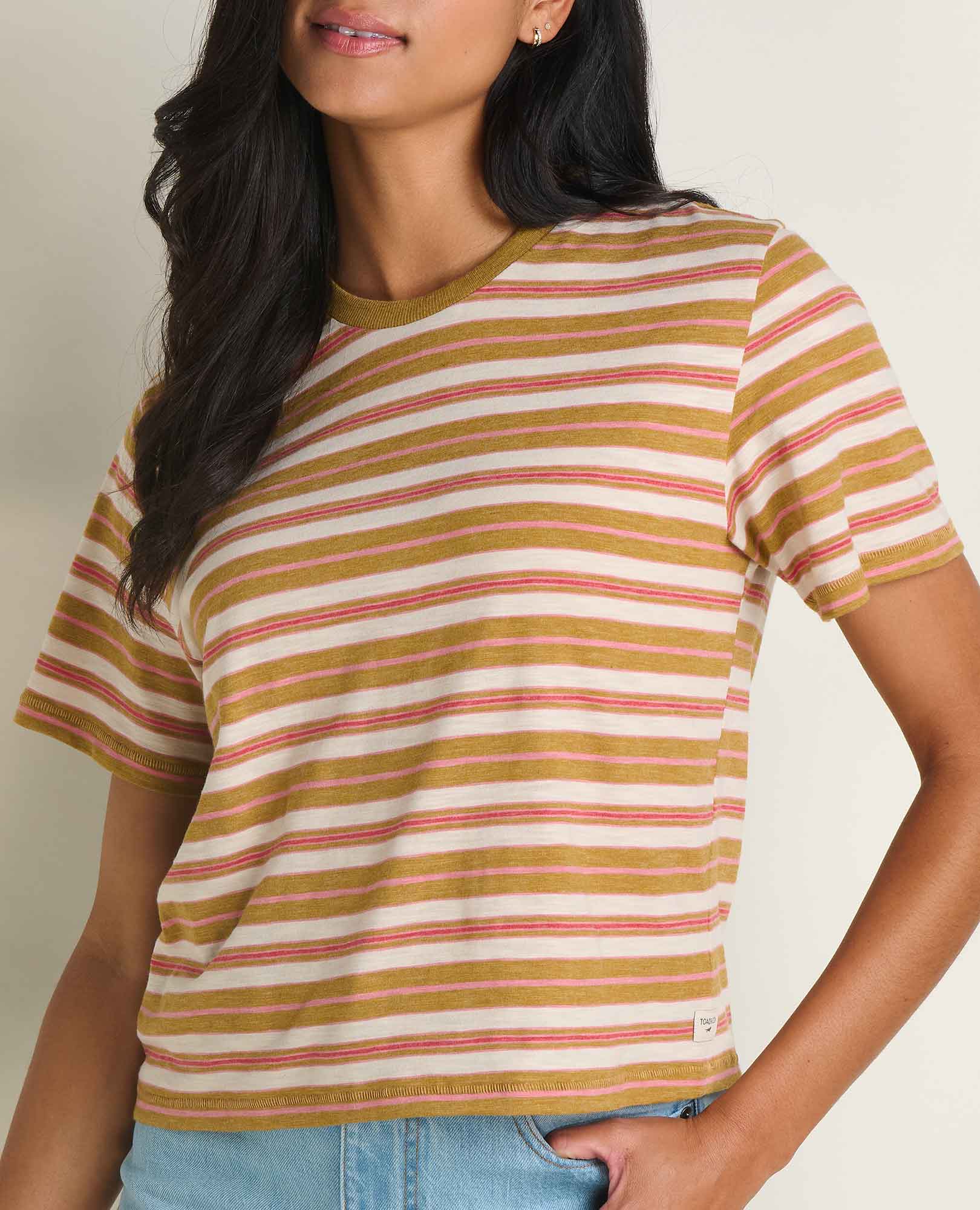 Garment Dyed Jersey Crew - Oak Pattern