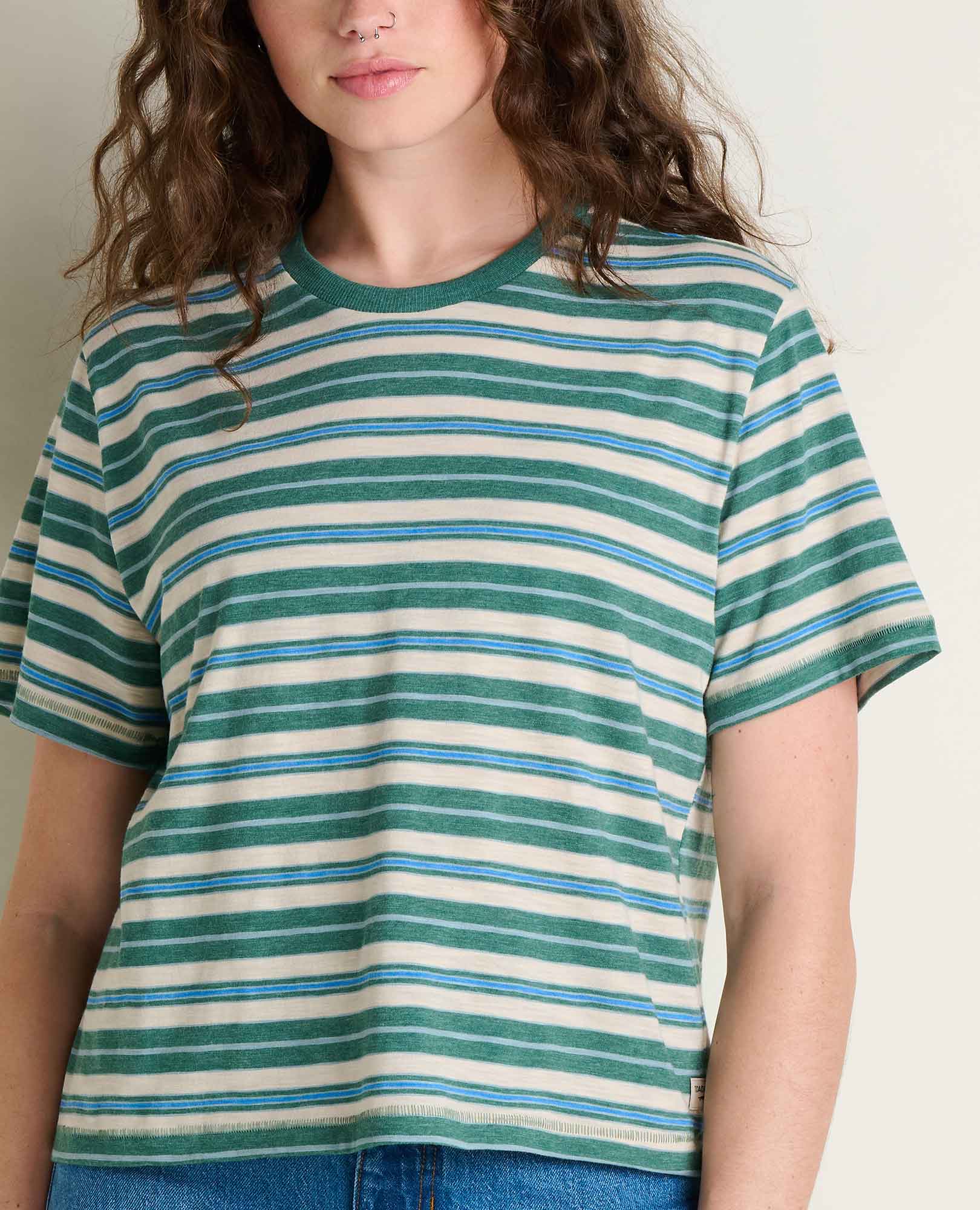 Garment Dyed Jersey Crew - Palm Pattern