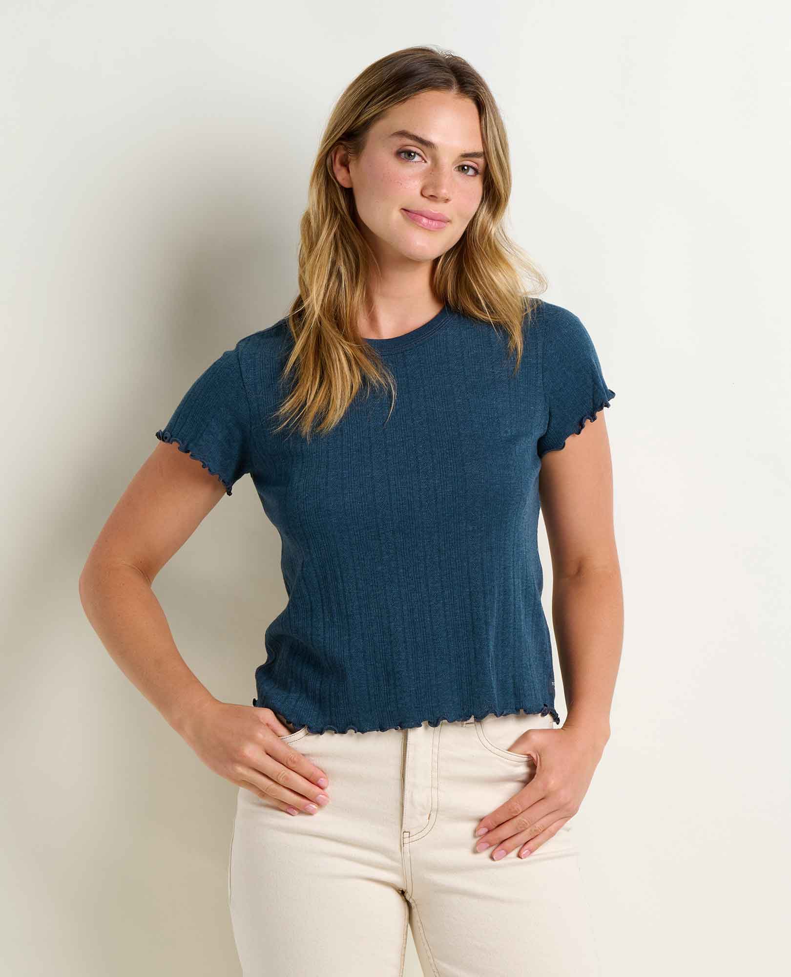 Pointelle Baby Tee - Midnight