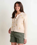 Embroidered Crew Cardigan - Natural