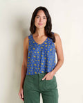 Hemp Button Back Tank - River Print