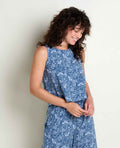 Button Back Tank - Canal Print