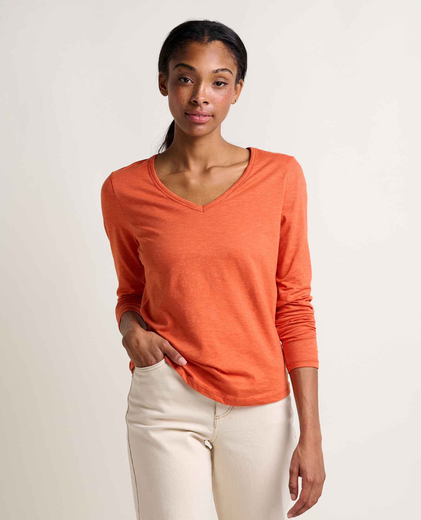 Long Sleeve Tee - Burnt Ochre