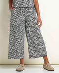 Wide Leg Crop Pant - Black and Salt Print