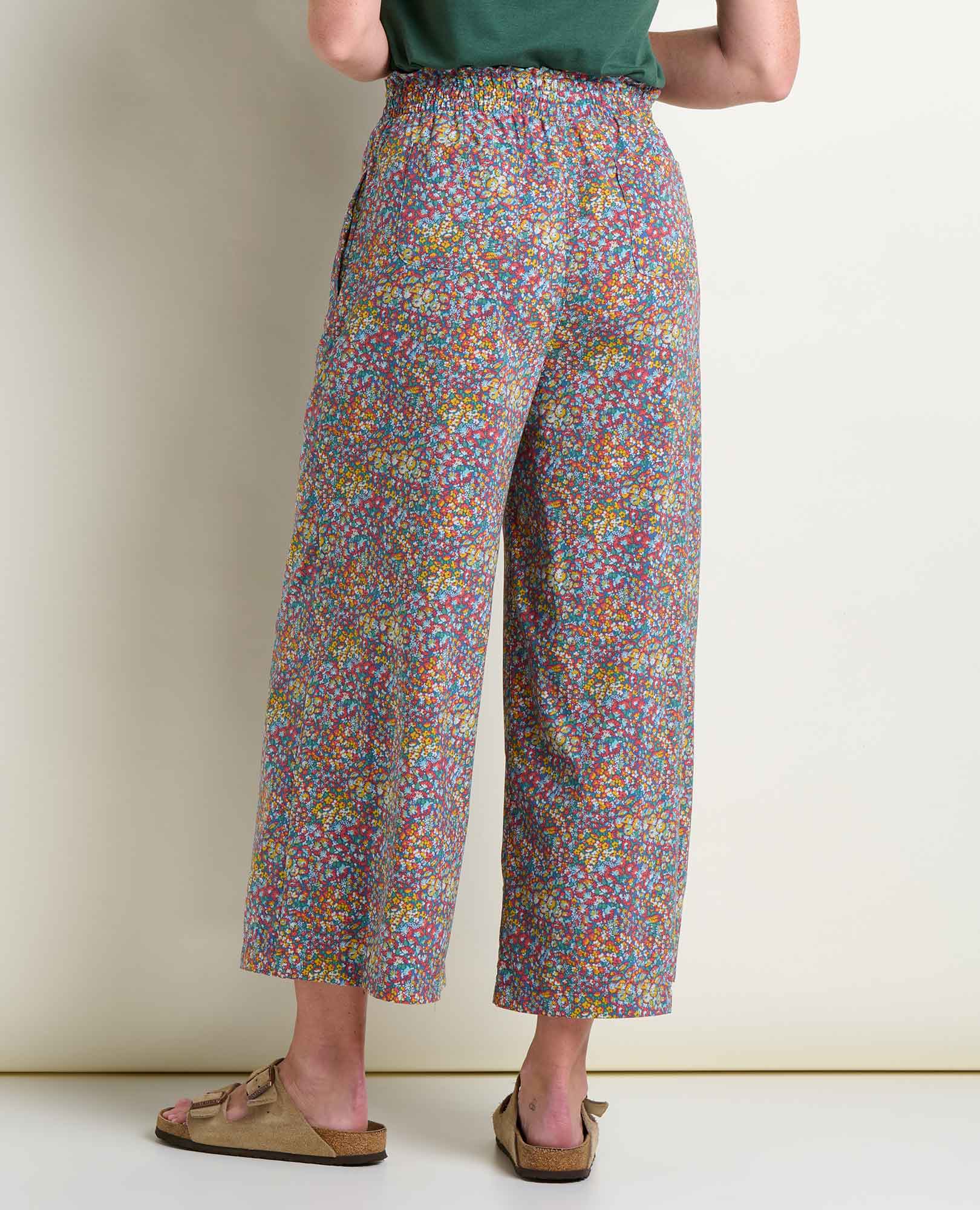 Wide Leg Crop Pant - Pacific Blue Print