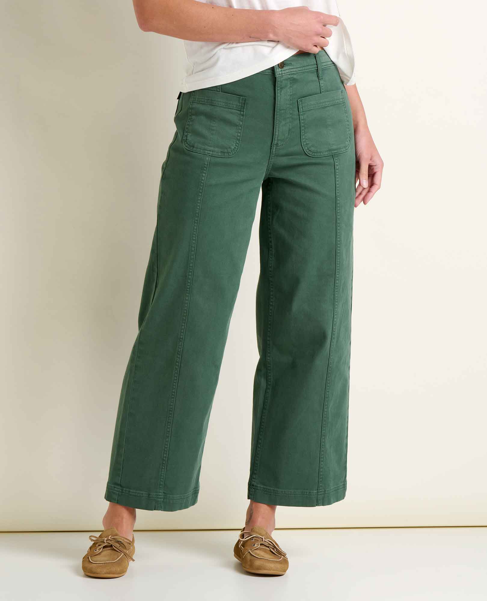 High Rise Wide Leg Pant - Cilantro