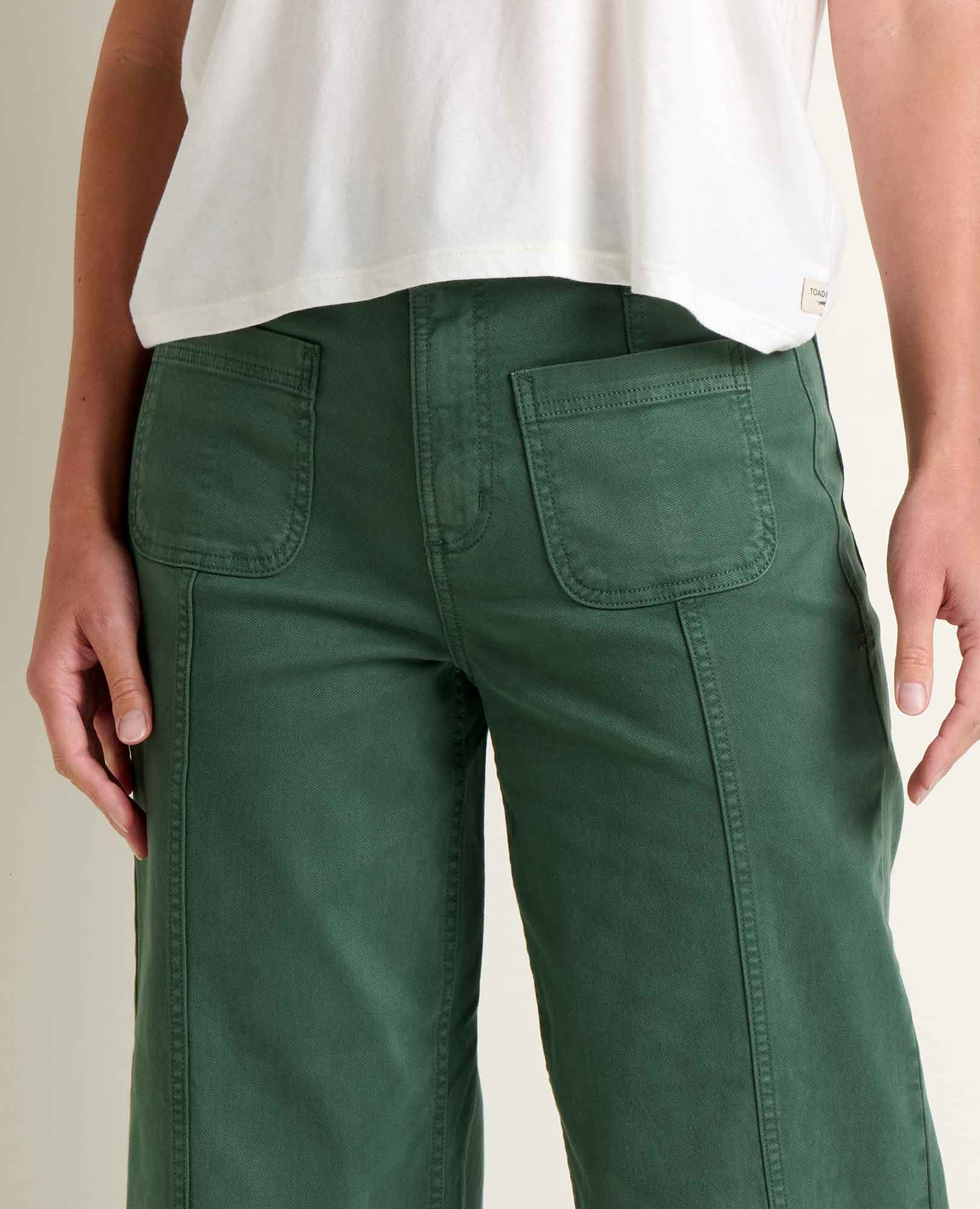High Rise Wide Leg Pant - Cilantro